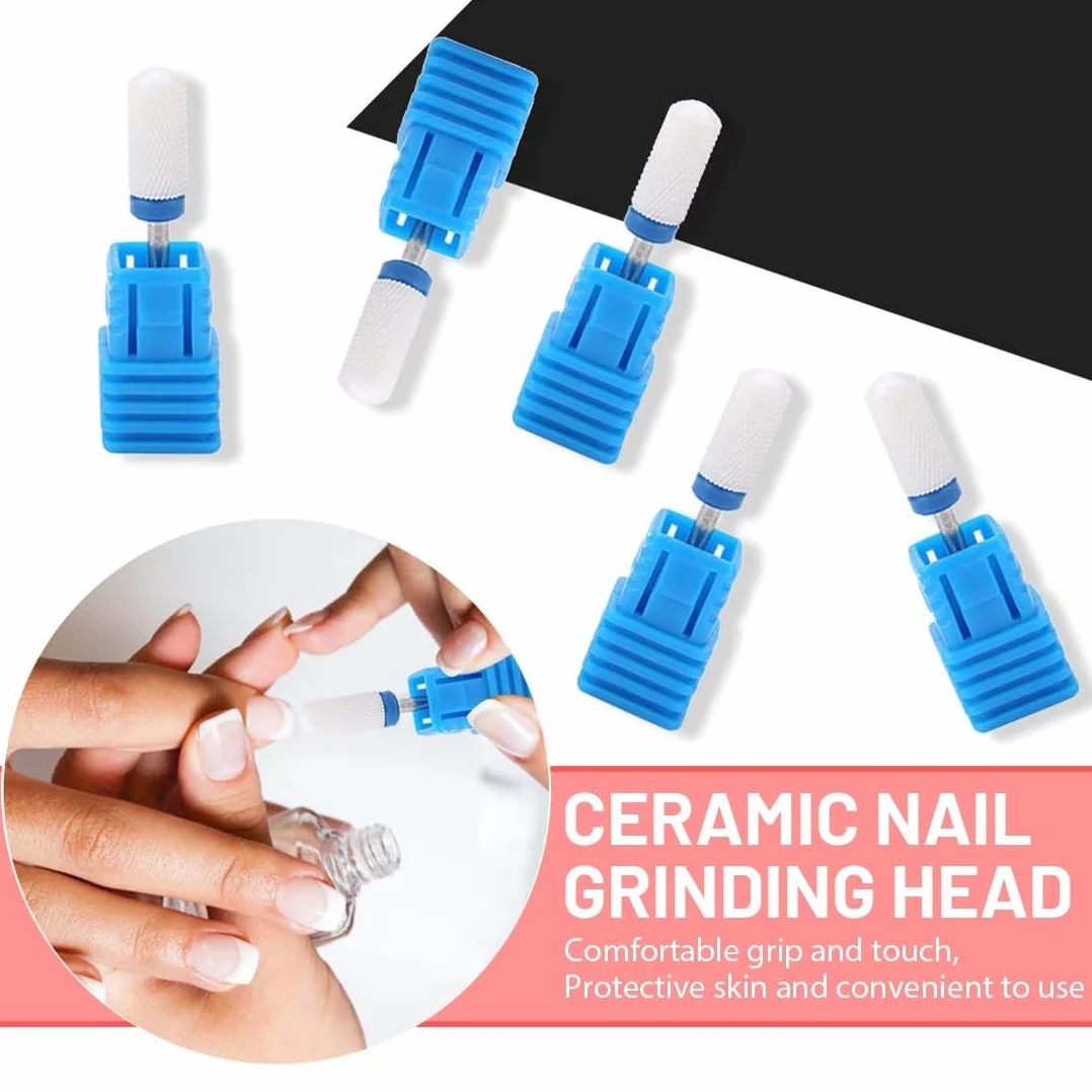 Set di 4 Punte Fresa Unghie in Ceramica per Manicure Pedicure Professionale, Rimozione Gel e Cuticole