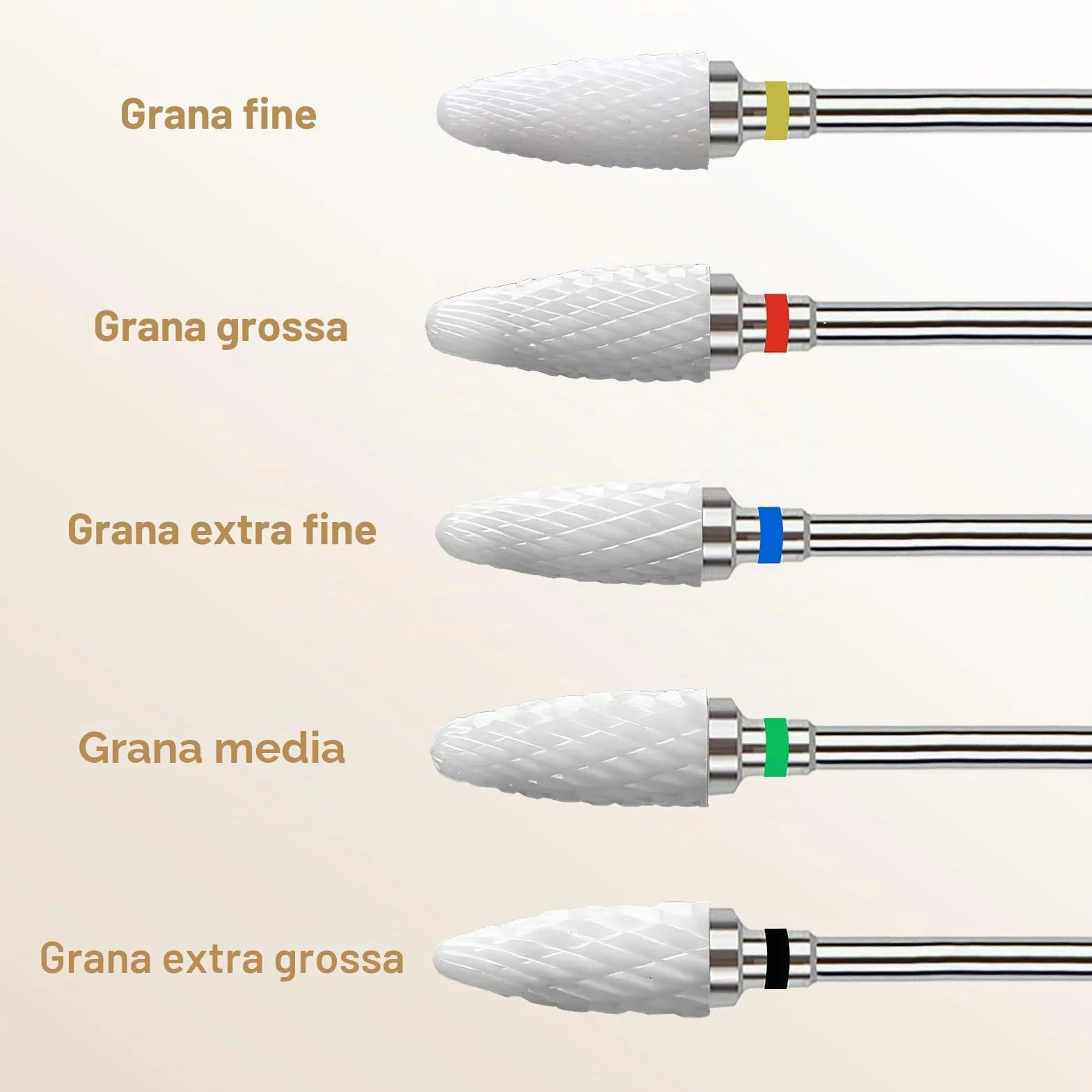 Ceramica Fresa Unghie 5 Punte Rimozione Gel Manicure Elettrico Accessori Professionali 3/32 Pollici