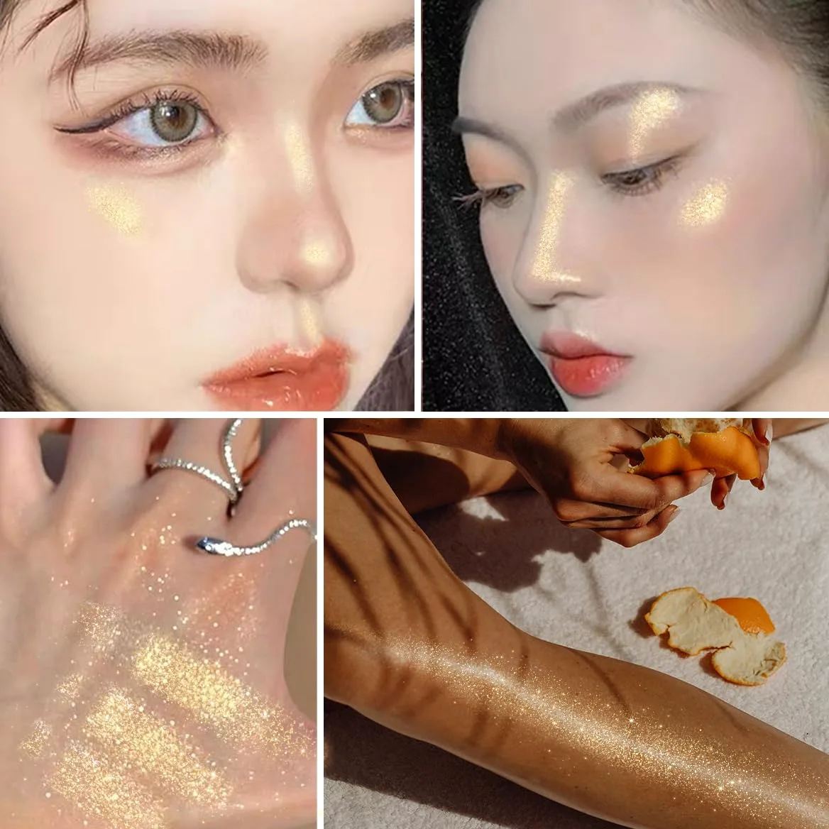 UCANBE Illuminanti per il trucco Idratata Setosa Illuminante Liquido Viso Corpo Come Regalo di San Valentino (Oro Champagne 01)