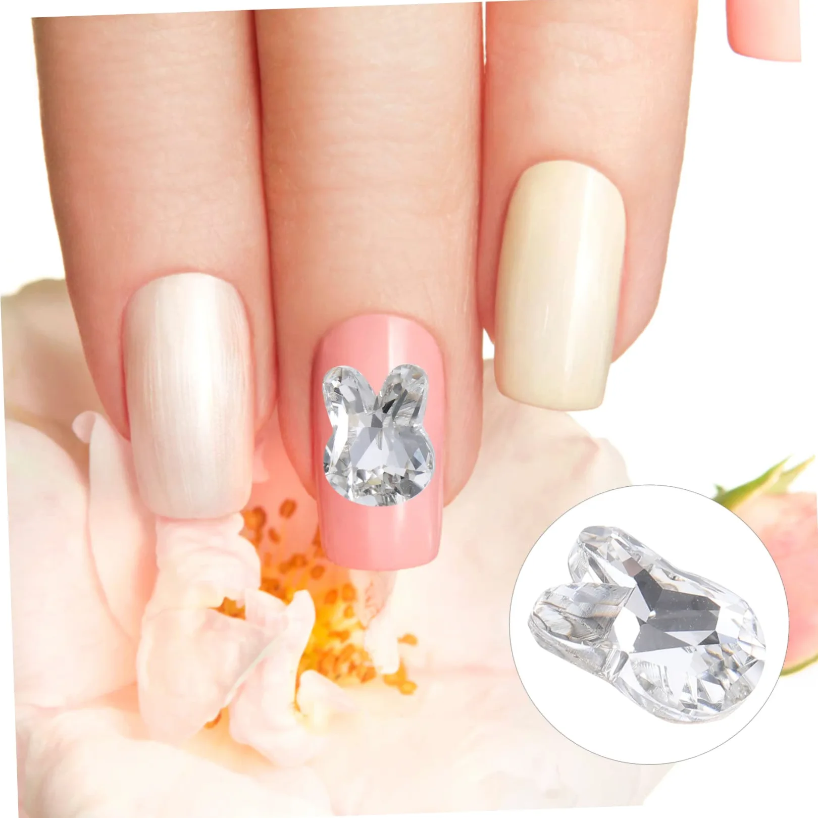 5 Set Gioielli Con Diamanti Per Unghie Decalcomanie Per Le Nail Art Dito Del Piede Coniglio Bunny Adornare Certamente Ornamento Per Manicure Fai Da Te Fette Di Unghie 20 Pezzi*5