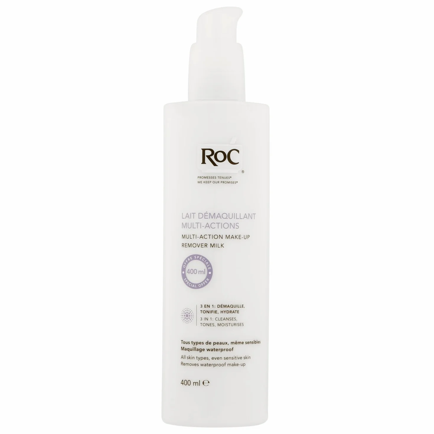 Roc Leche Desmaquillante Multi-Acción 400 ml Para Todo Tipo de Pieles