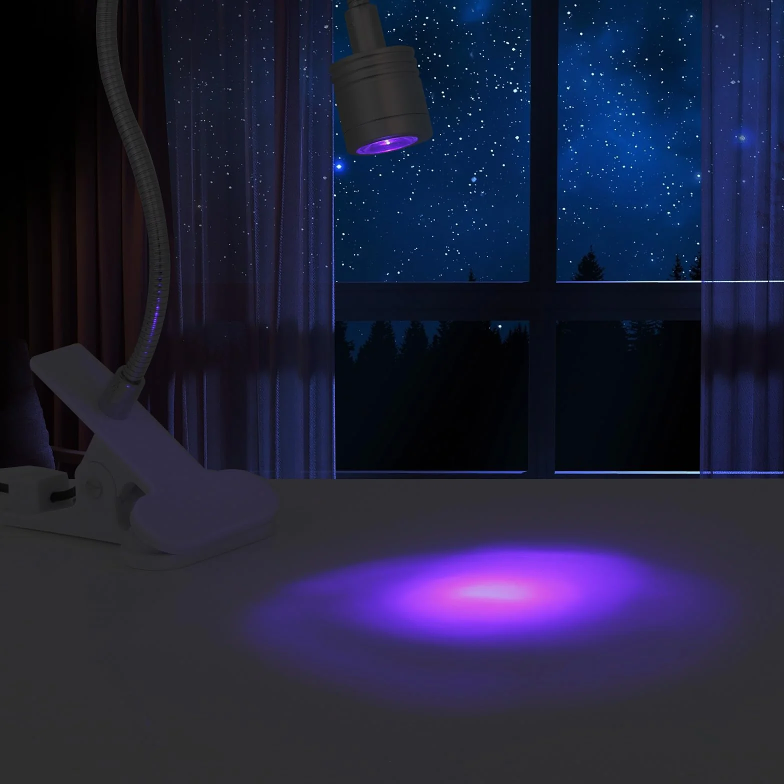 Lampada UV LED Unghie 3W Regolabile Portatile con Clip USB Argento