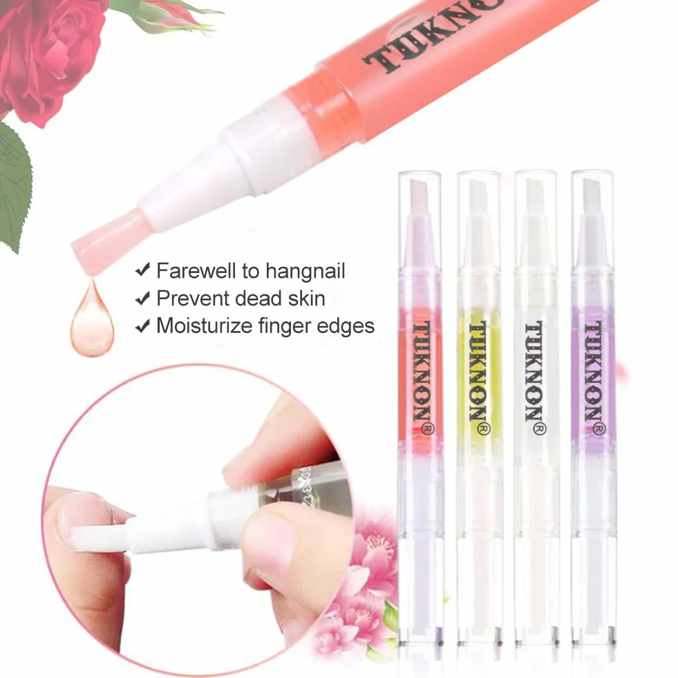 Trattamento Cuticole, Olio per cuticole, Siero trattamento unghie, Olio per cuticole penna Trattamento Olio per Cuticole Riparare la Cuticola Incrinata e Secca, 4 Pezzi