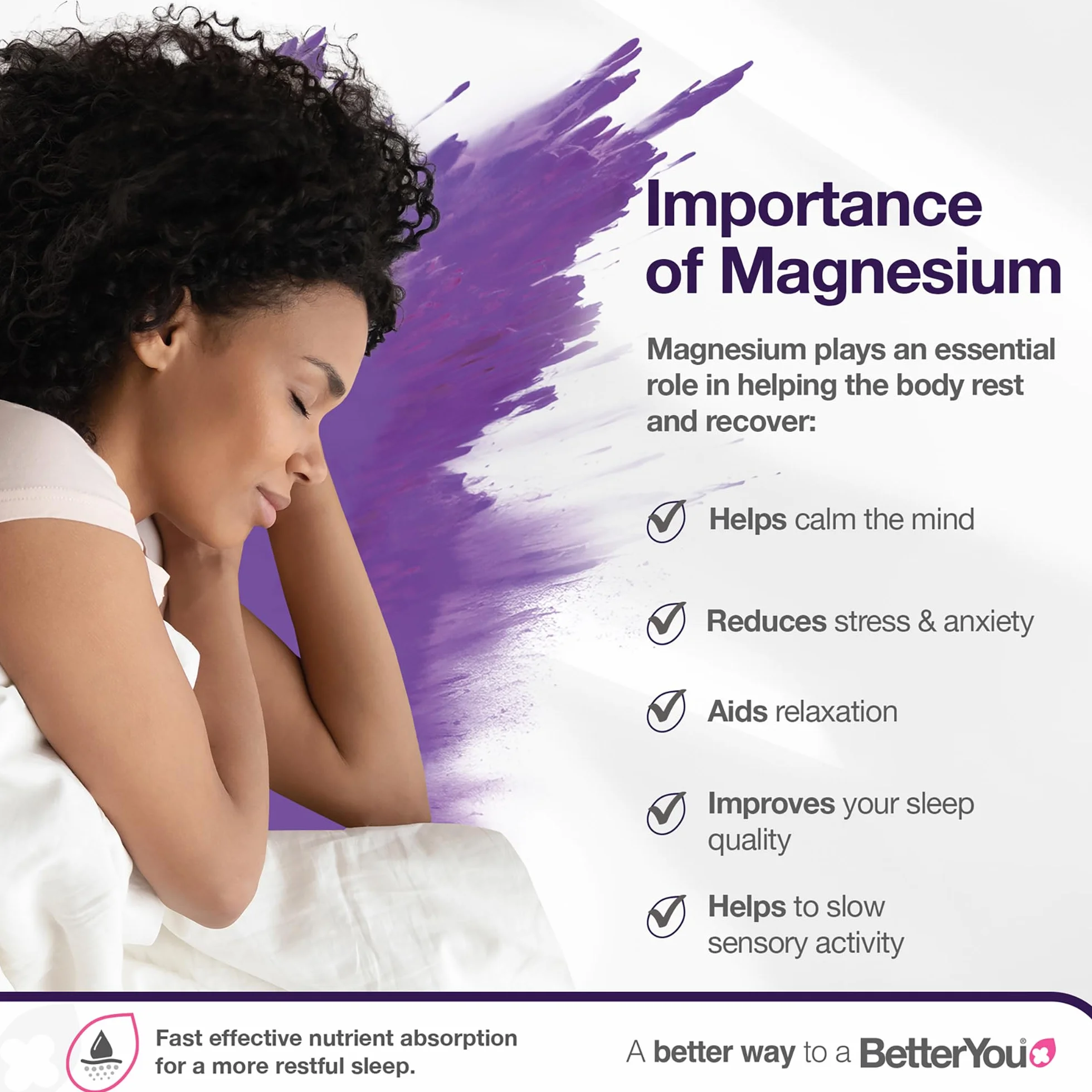 BetterYou Fiocchi da Bagno Minerali per il Sonno al Magnesio, Magnesio Zechstein Infuso con Lavanda e Camomilla per Lenire i Muscoli Doloranti, Oli Essenziali Rilassanti per un Sonno Profondo, 1 kg