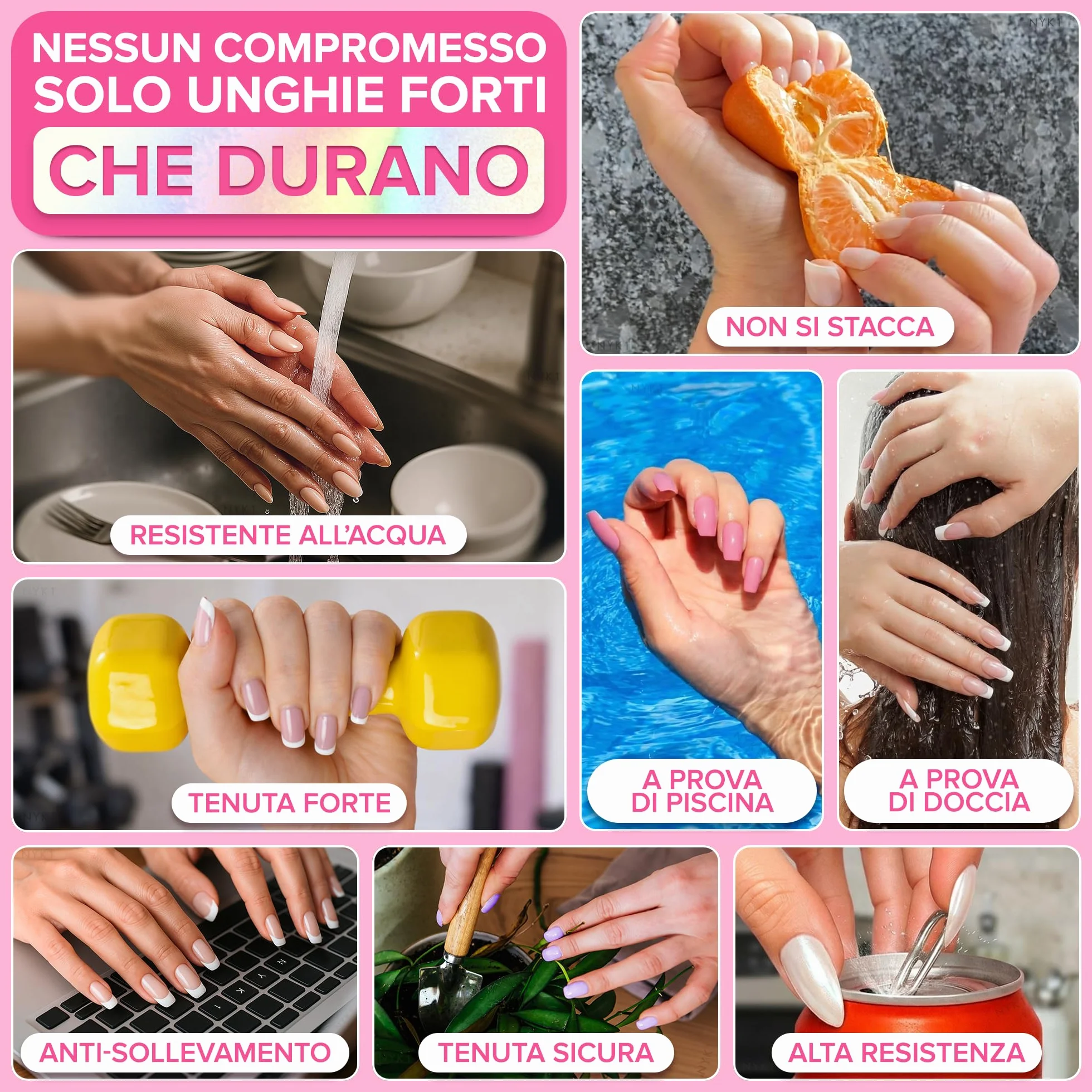 NYK1 NailBond Colla Per Unghie Finte Extra Forte Professionale 8ml
