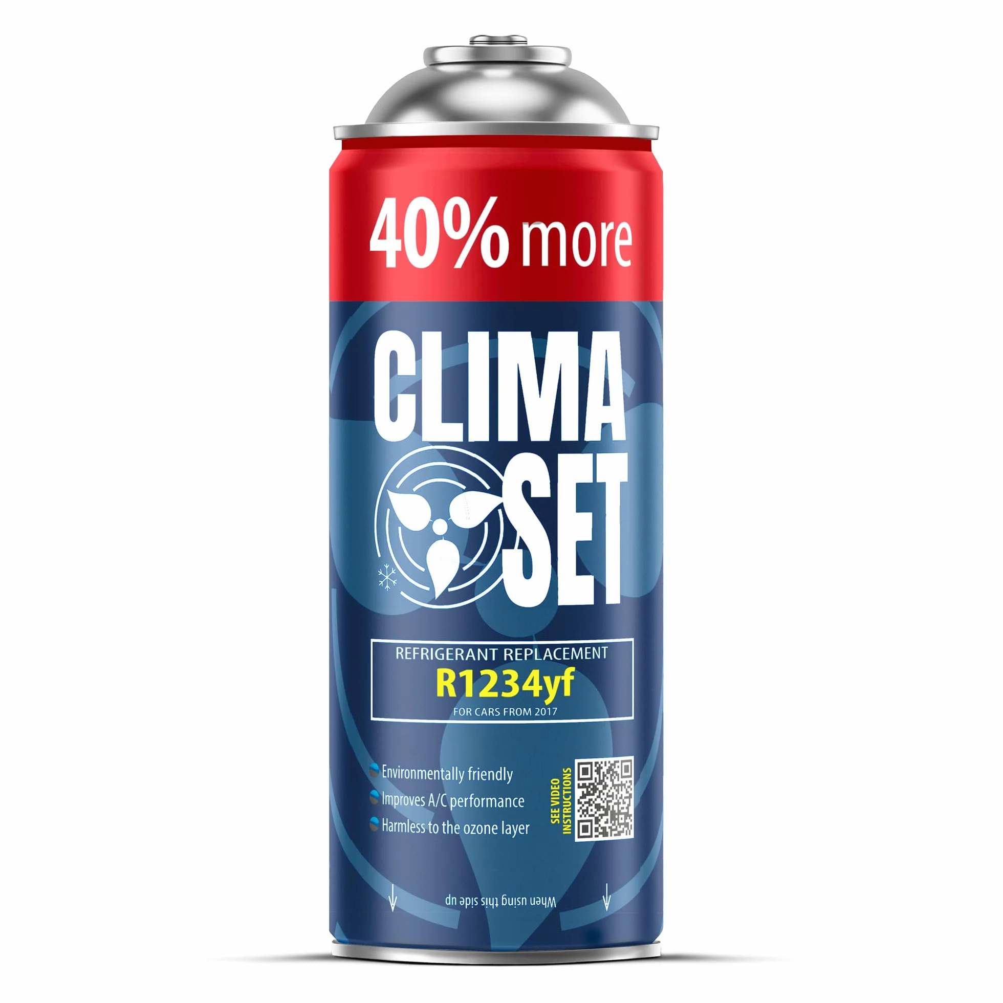 ClimaSet R1234yf Gaz di ricambio refrigerante condizionatore auto 235 g tubo manometro adattatore