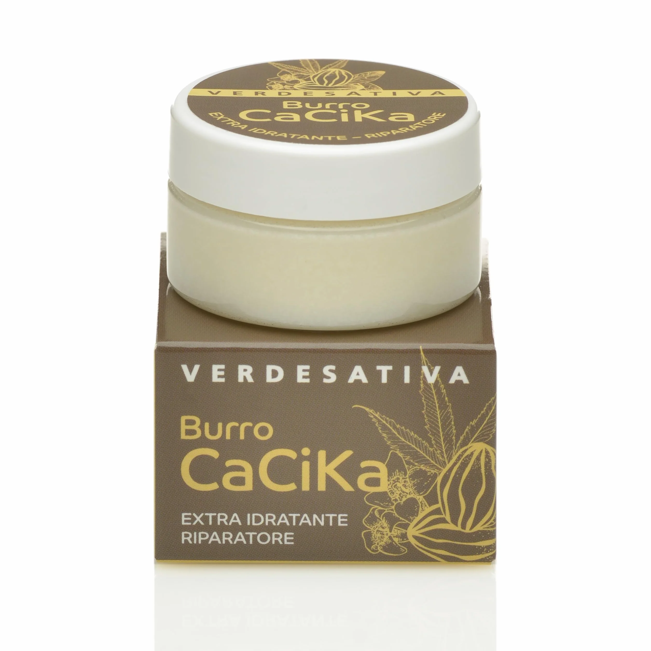VERDESATIVA Burro Cacika Protettivo e Riparatore - 25 ml - Con Karité, Biologica e Oli Essenziali Naturali - Multiuso per Mani, Labbra, Piedi, Viso e Bambini - 100% Vegetale - Made in Italy
