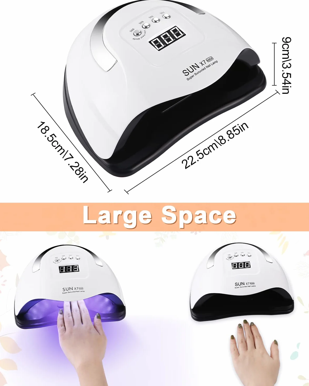 220W Lampada Unghie UV LED, lampada uv unghie Automatico Sensore, Automatico Sensore Manicure, 4 Timer Preimpostati10/30/60/99s, LCD Display Lampada per unghie, Salone delle unghie domestico fai da te