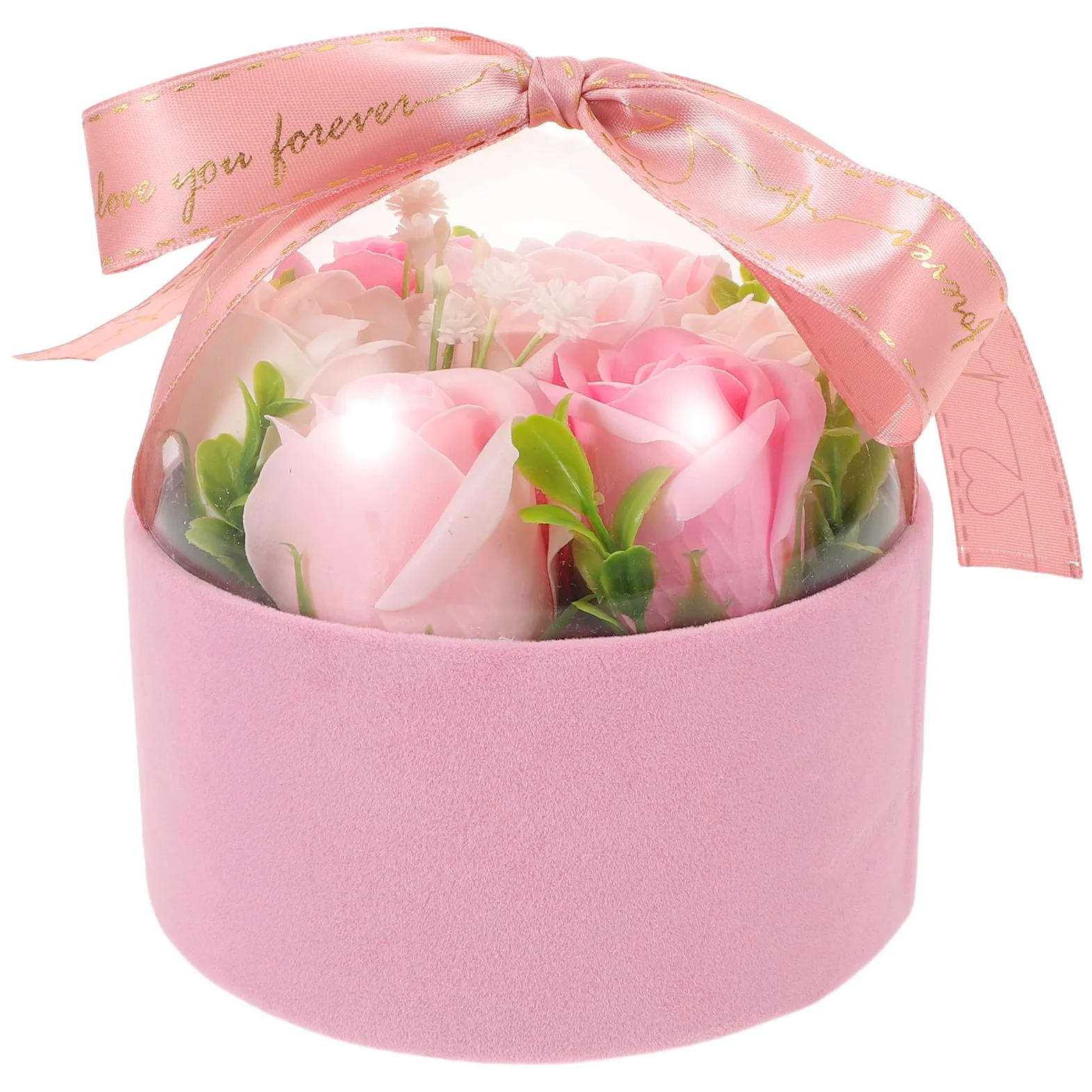 Toyvian 4 Pezzi Rose di Sapone Profumate Rosa in Scatola Regalo Elegante | Fiori Decorativi Creativi, Freschezza Delicata e Duratura, per Mamma o Fidanzata, Natale e San Valentino