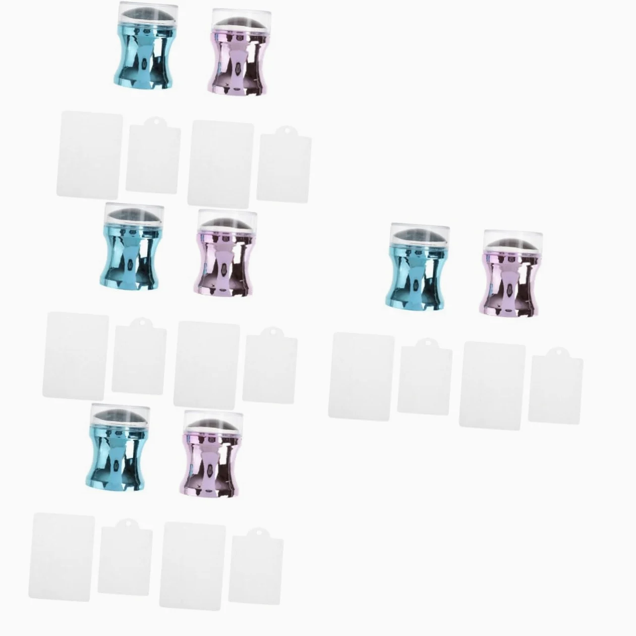 Housoutil 4sets Strumenti Per Nail Art Con Timbri Per Unghie e Raschietti Include Timbri e Raschietti Facile Da Usare Per Manicure Casa e Salone Colori Casual