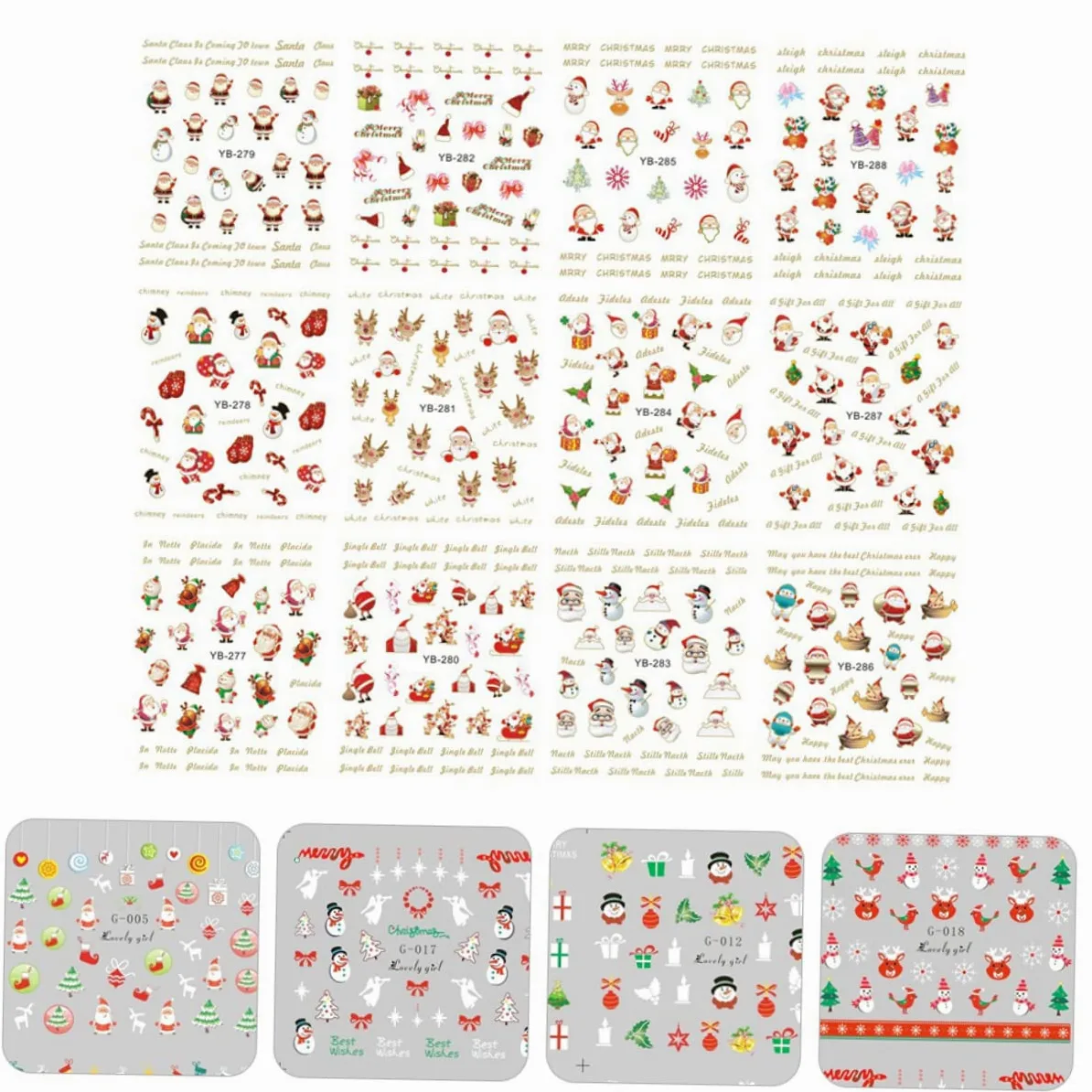 FOMIYES 3 Set Adesivi Natalizi Adesivi Per Punte Natalizie Per i Orecchini i Per Unghie i Per Unghie i Forniture 48 fogli * 3