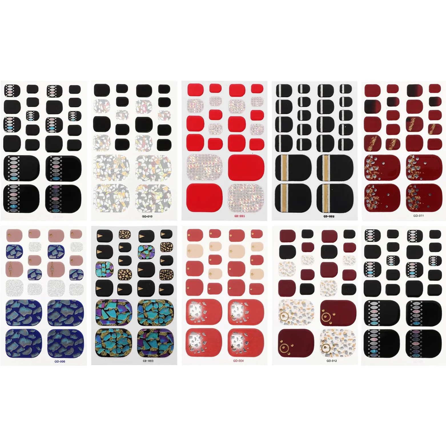 Healeved 36pezzi Impermeabili Adesivi Per Unghie Dei Design Decorazioni Per e Ragazze Per e Assortiti