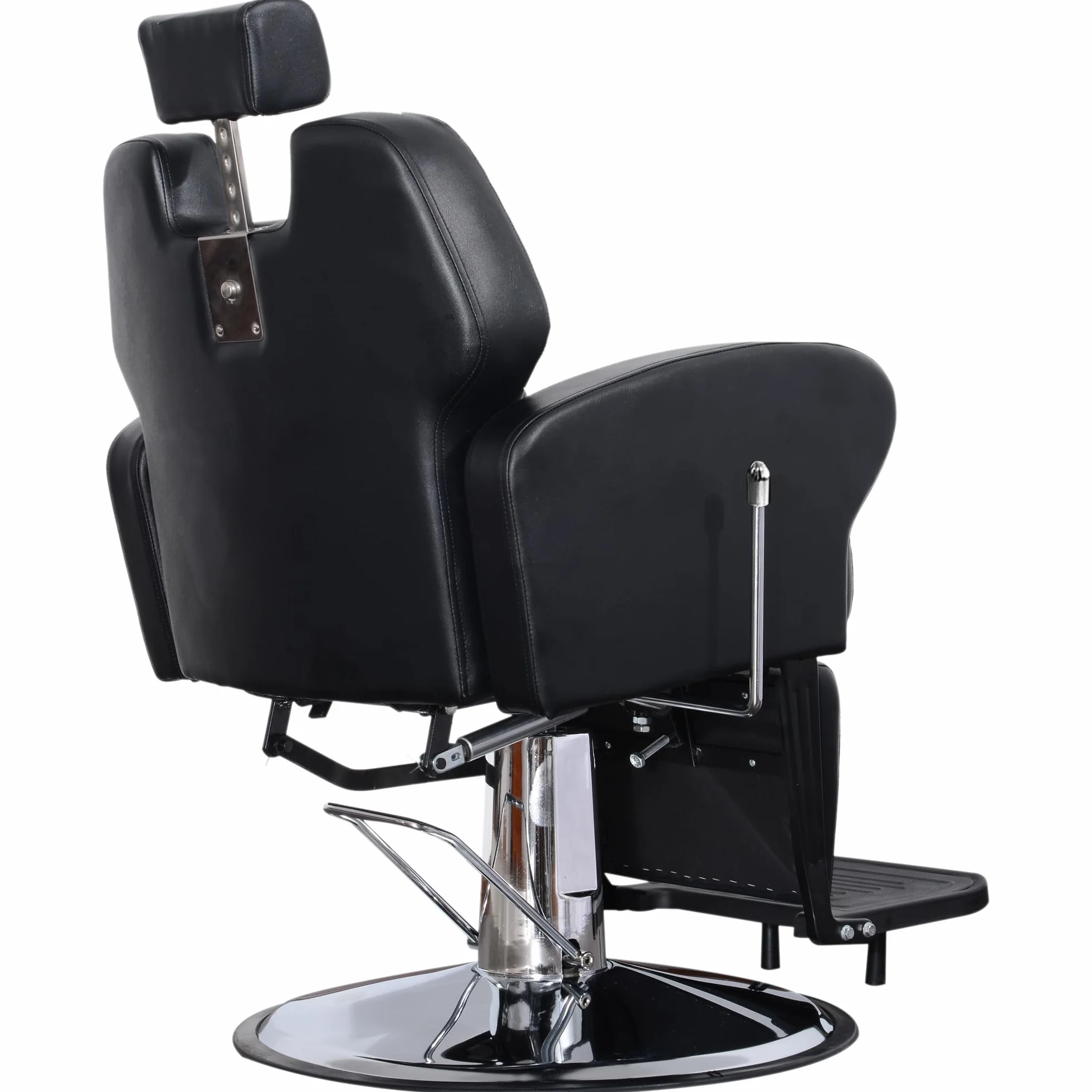 BarberPub Poltrona da Barbiere Regolabile Girevole Reclinabile Idraulica Sedia Parrucchiere Salone di Bellezza Tatuaggio Nero 8907BK