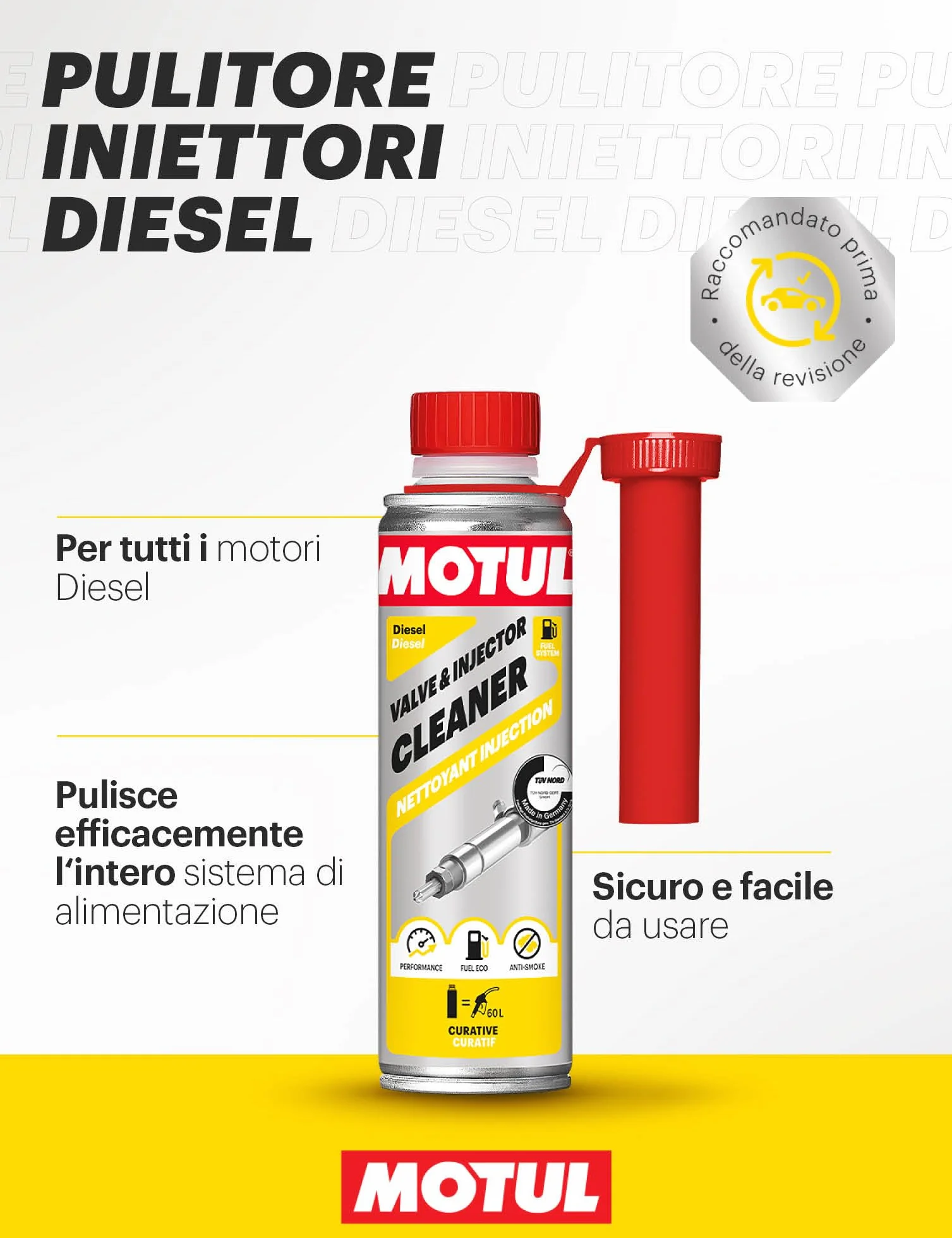 Motul Detergente Iniettori Diesel Additivo Curativo per Motori a Diesel 300 ml