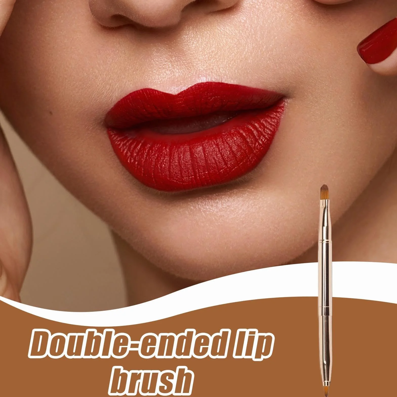Pennello per labbra a doppia estremità, applicatore retrattile per trucco, labbra e rossetto, strumento di miscelazione con tappo per lucida, ombretto, pennello cosmetico multiuso per kit