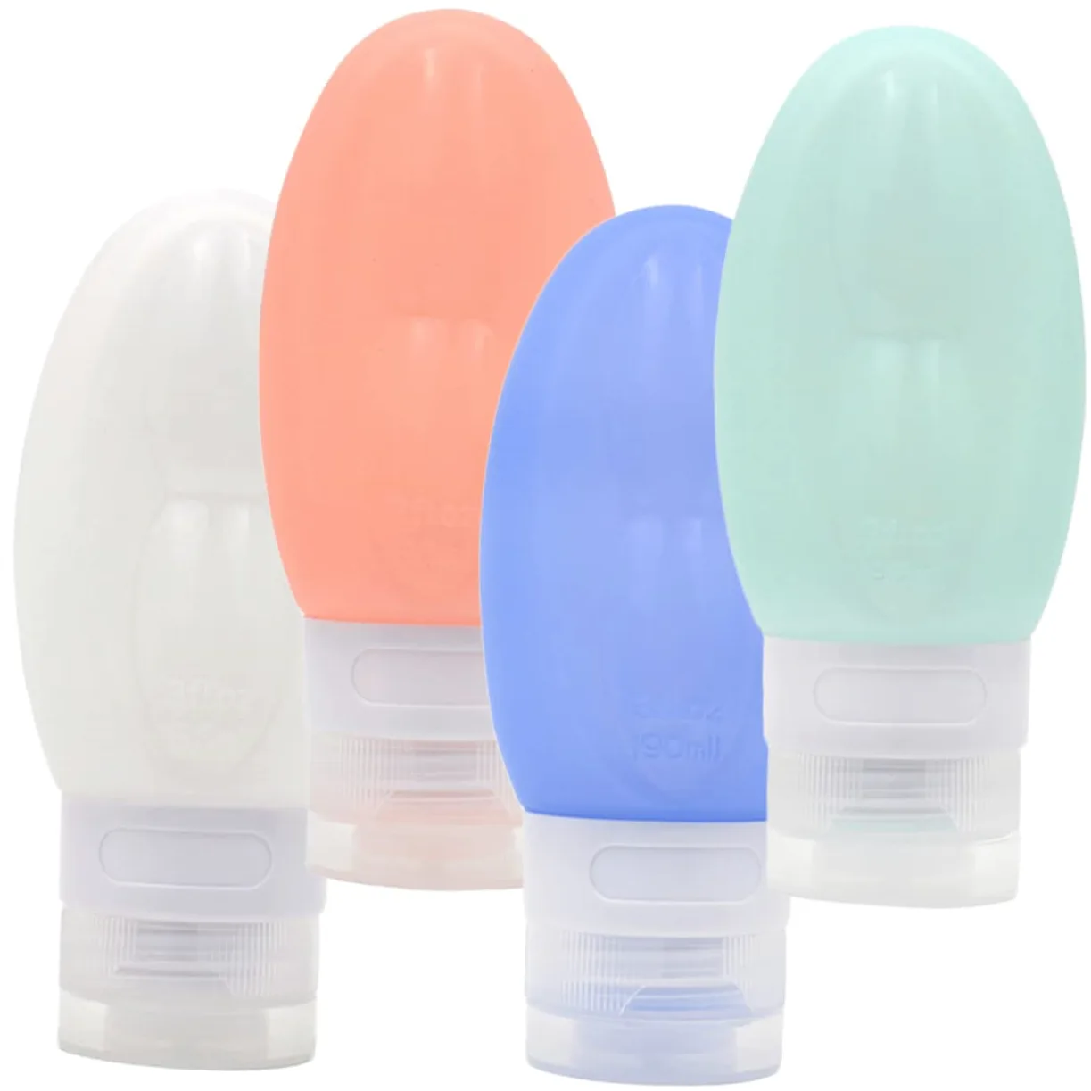 Ipetboom 12pezzi Bottiglie Viaggio Silicone Per Liquidi Ricaricabili Contenitori Per Toilette Adatti Per Cosmetici e Bagno Colori Rosa Bianco