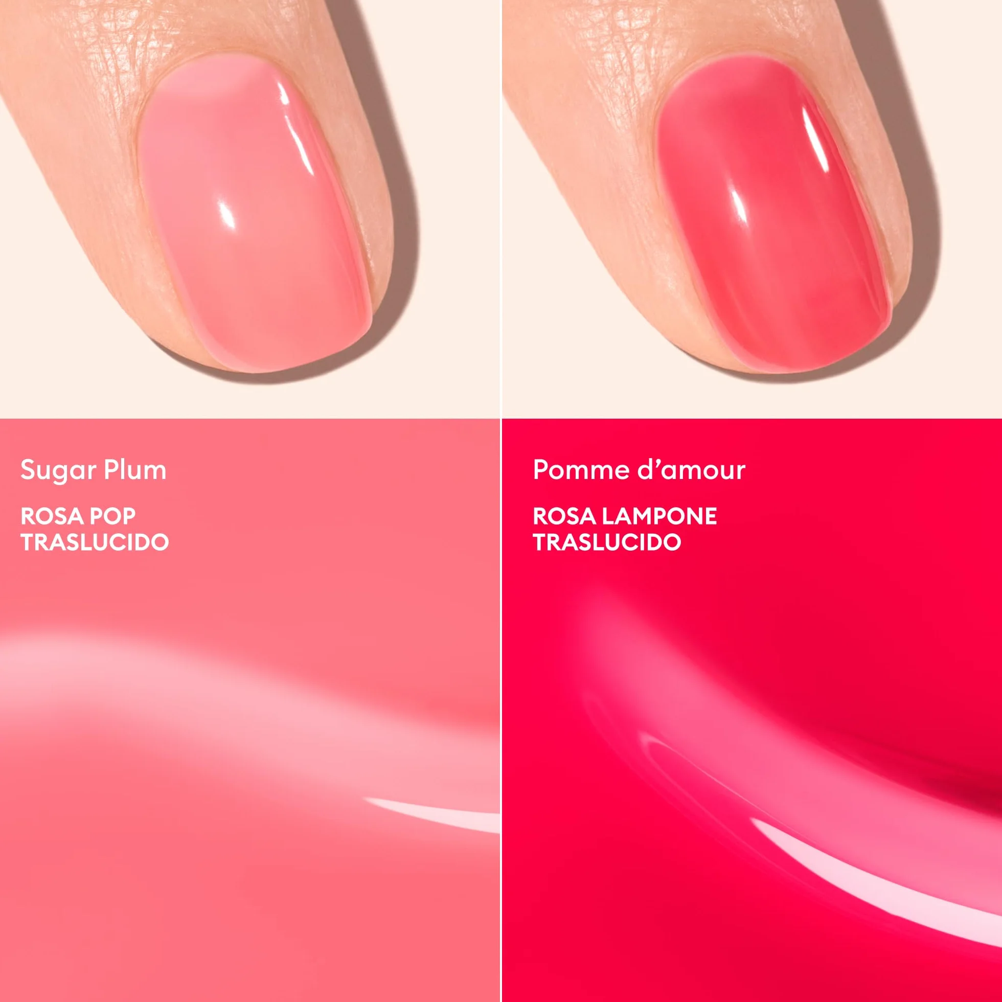 Manucurist Duo Smalti Jelly Green Sugar Plum & Pomme d’Amour Smalto Unghie Traslucido Finish Jelly Semi-Opaco 15 ml