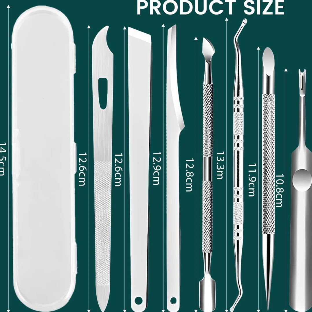 Ingrown Toenail File and Lifters Set, Stainless Steel Ingrown Toenail Removal Kit, Under Nail Cleaner Pedicure Tools