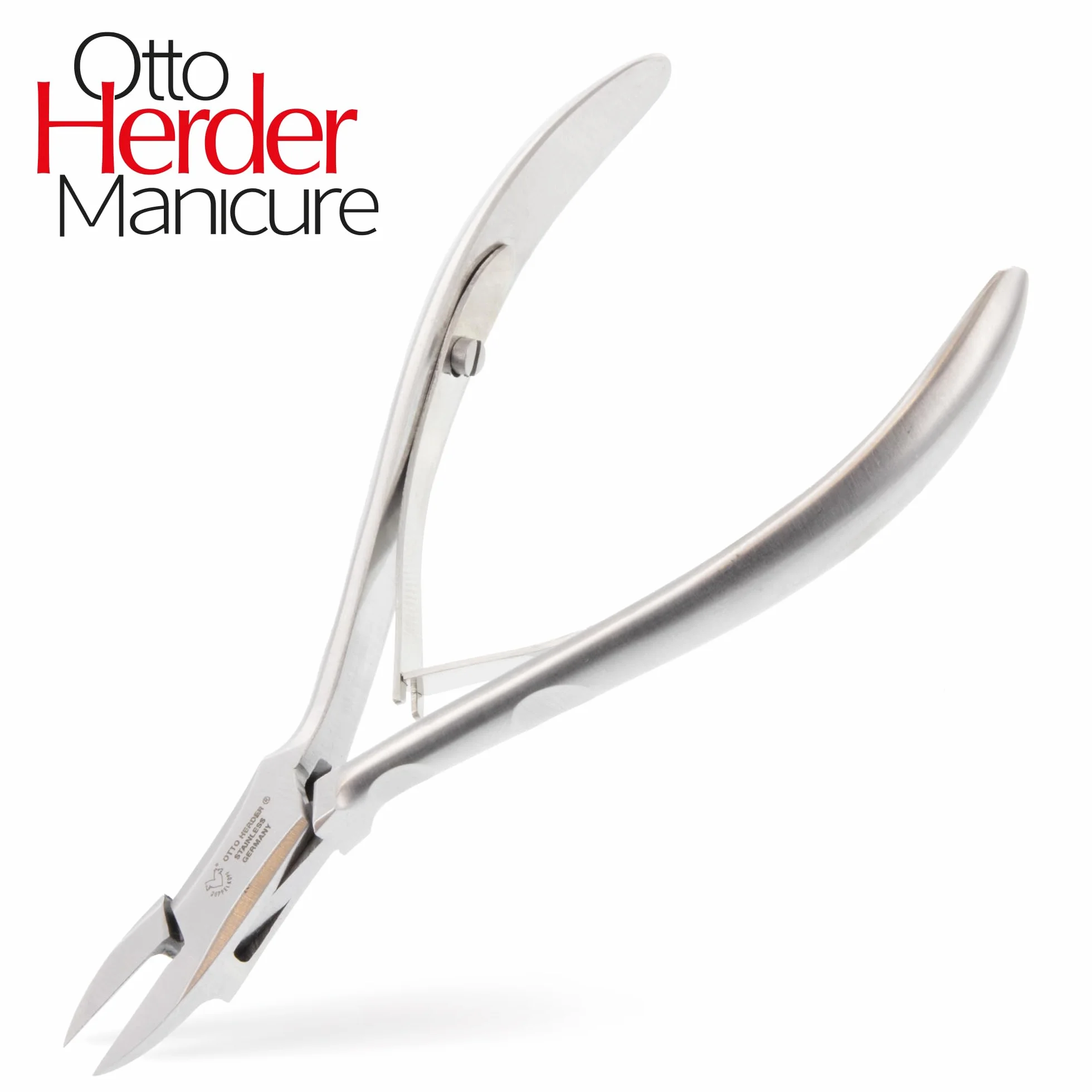 Otto Herder - Pinza per unghie dei piedi, 13 cm, in acciaio inox, con molla e punta particolarmente fine
