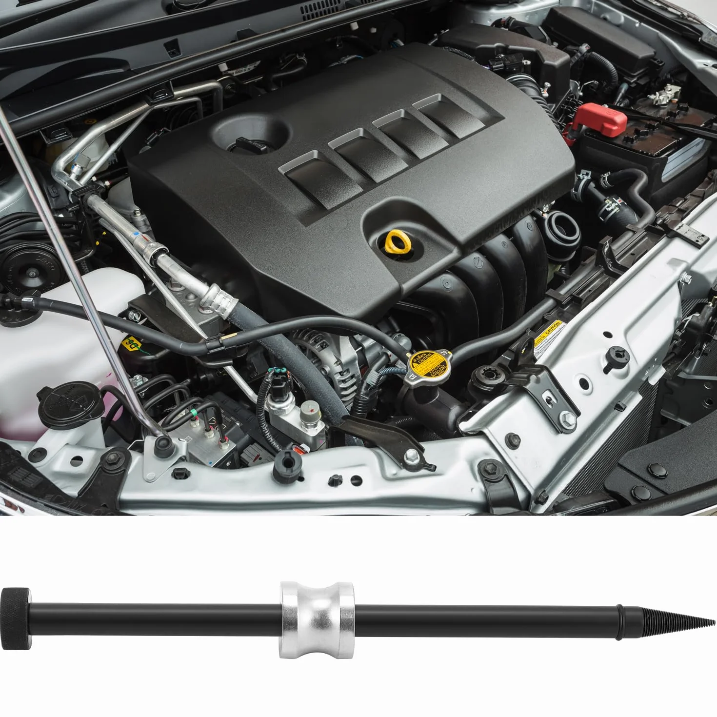 QWORK Estrattore per guarnizioni iniettori, Acciaio al Carbonio, Universale per Auto, 4.5 mm -13.2 mm, Nero
