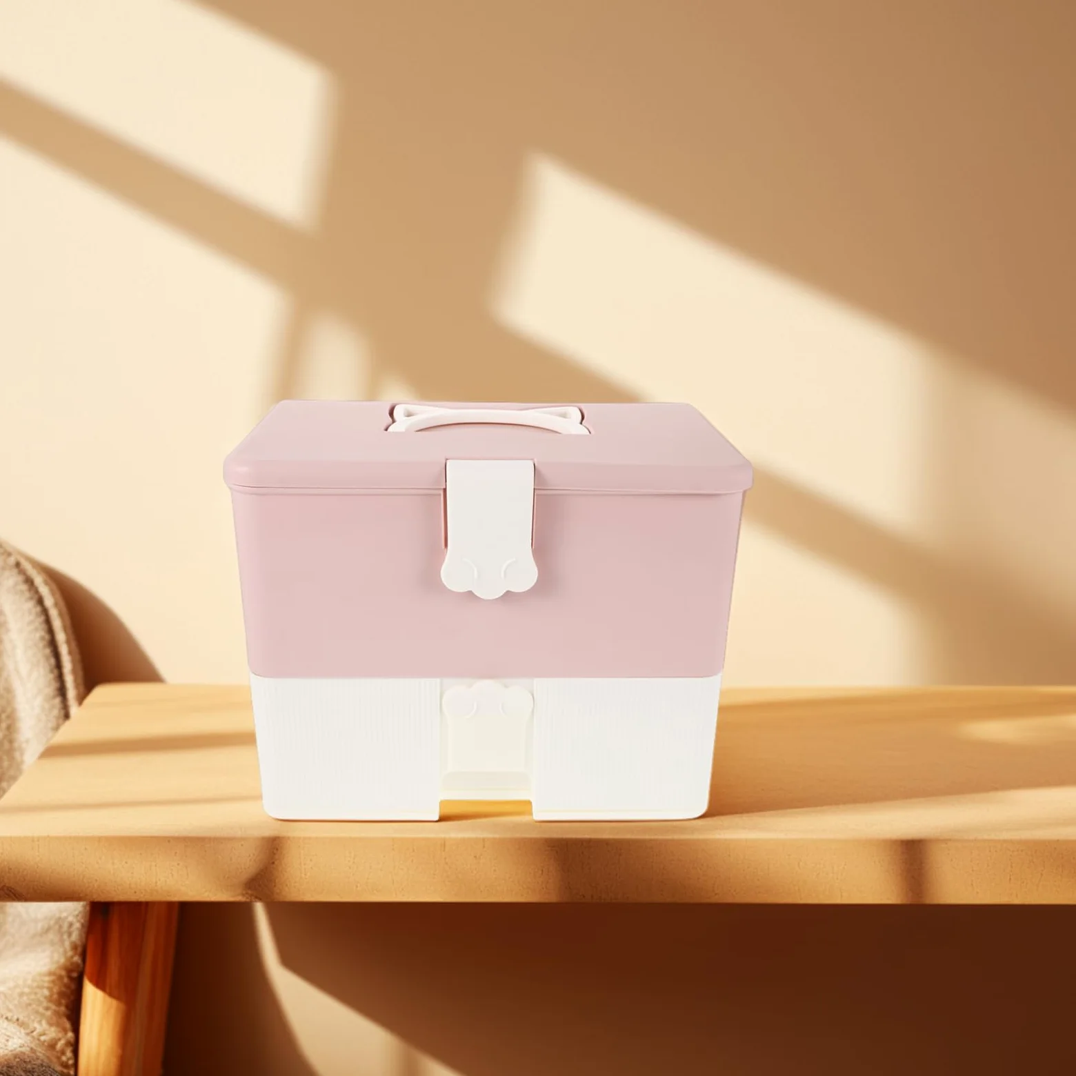 CALLARON Valigetta Smalti Rosa Doppio Strato Plastica Grande Capacità | Organizzatore per Manicure, Adatta a Strumenti Unghie e Gel, Spazio Ampio per Corsi e Tecnici