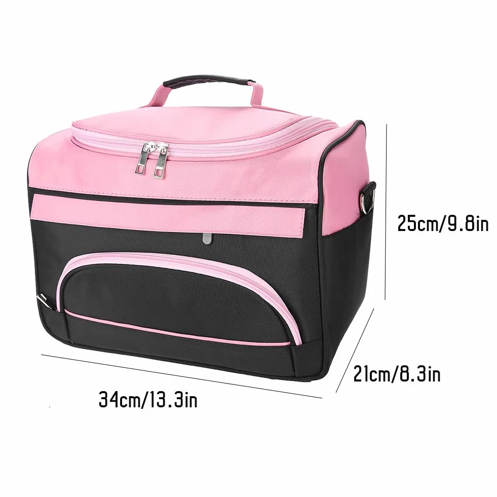 Brrnoo Borsa parrucchiere Borsa trasporto per accessori per parrucchieri professionale di grande capacità Borsa viaggio per attrezzi salone Rosa