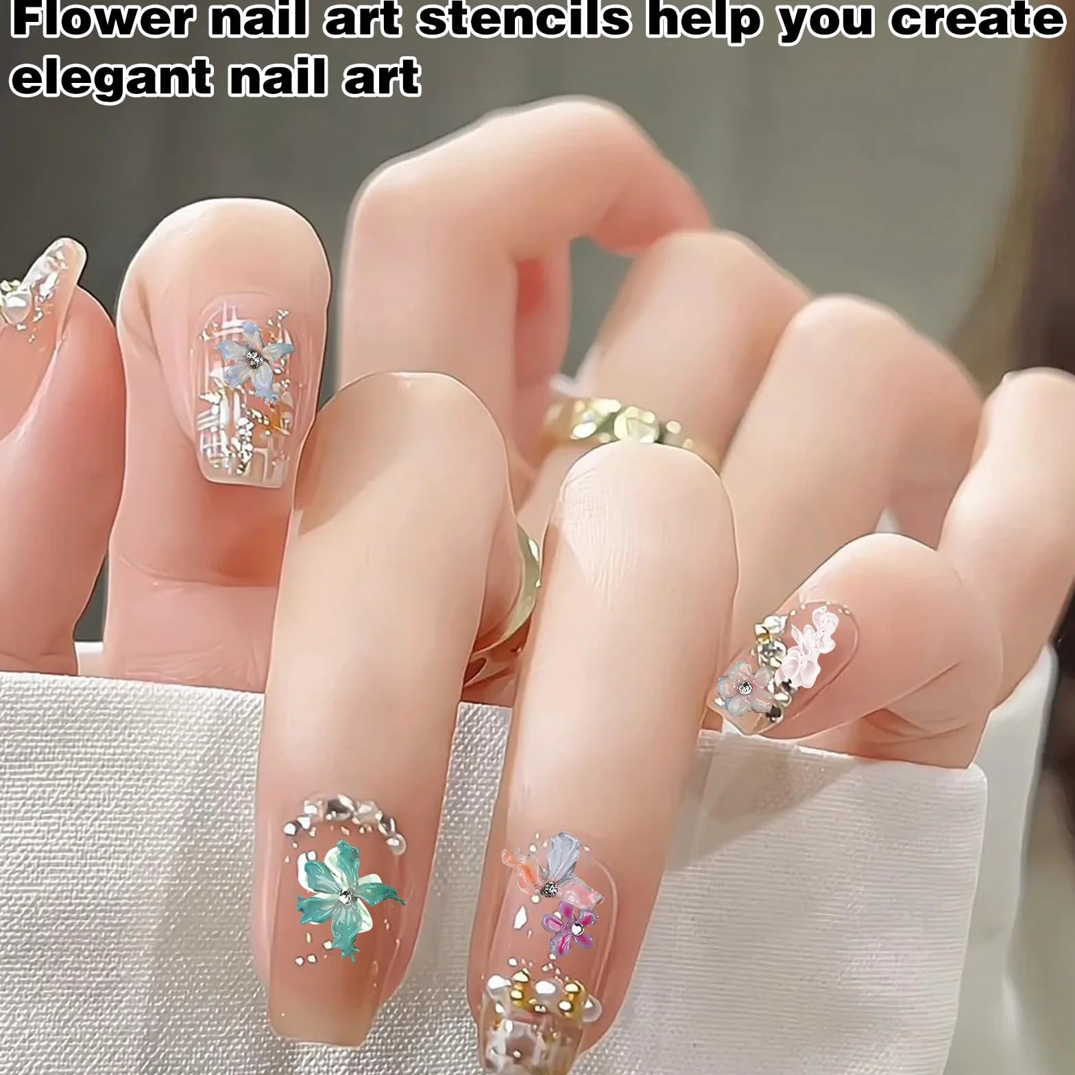 2 pezzi stampi in silicone per nail art a forma di fiore, simpatici stampi in silicone per nail art, strumenti per ciondoli, squisiti modelli di decorazioni per le donne, creazione di stampi per