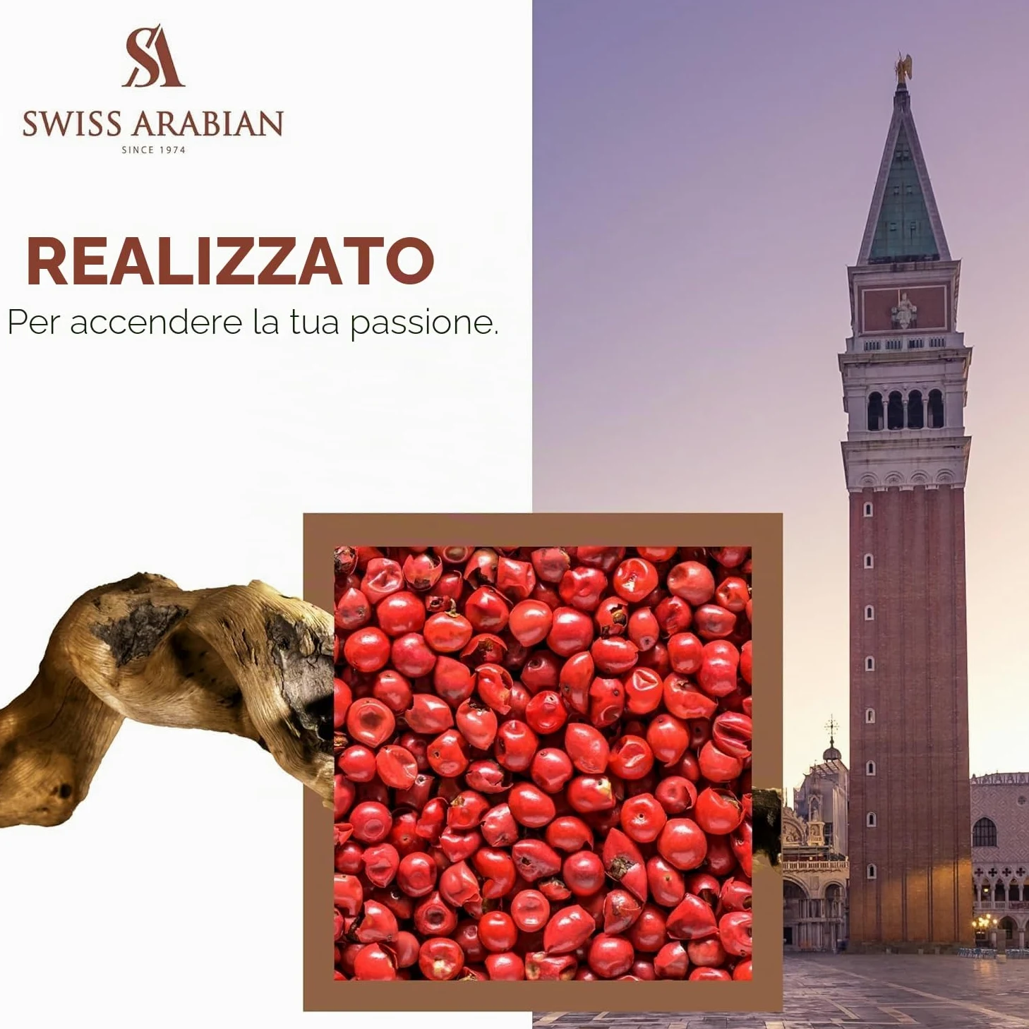 Swiss Arabian Passion of Venice - Estratto di profumo unisex, 100 ml, una lussuosa fusione di note verdi, gelsomino e muschio ambrato caldo, un profumo accattivante e intemporale
