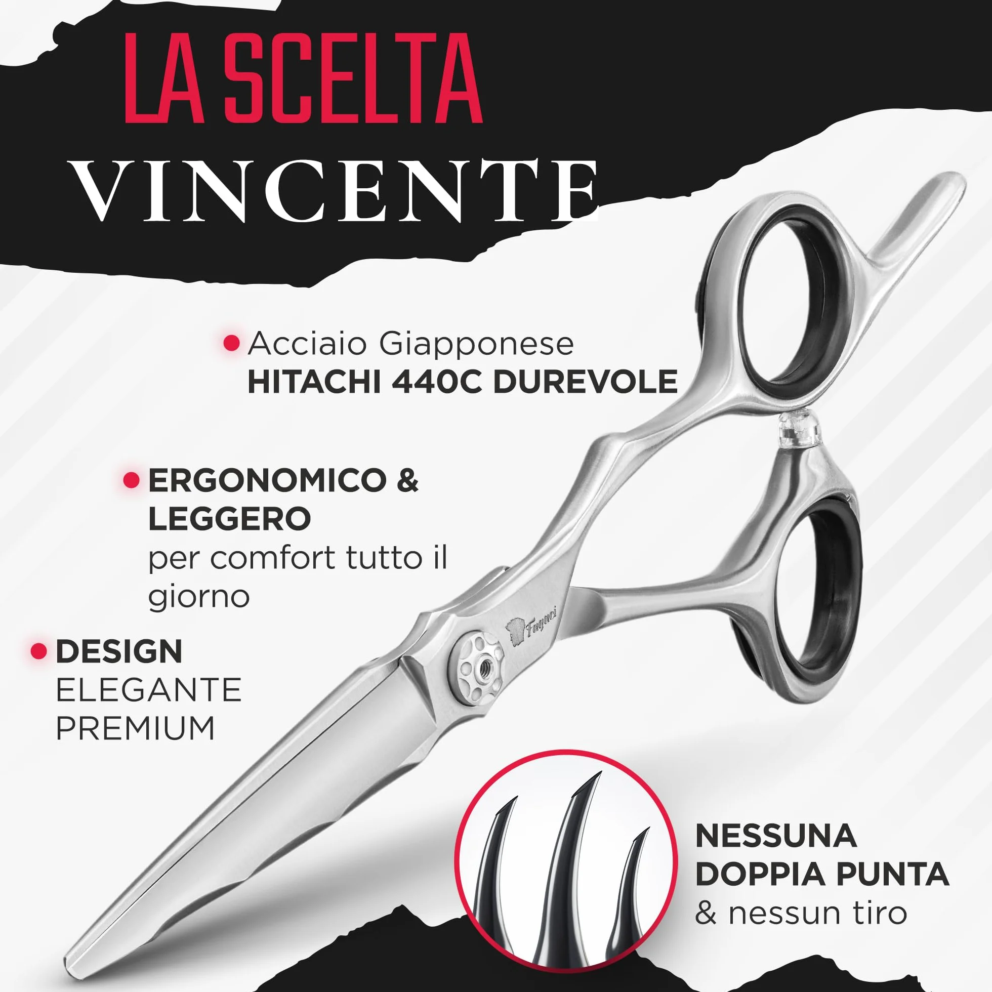 Fagaci Forbici Parrucchiere Professionali 5.5" Acciaio Giapponese per Tagli Ultraprecisi, Forbici Capelli Professionali Barbiere Lame Affilate Come Rasoi, Durata Estrema