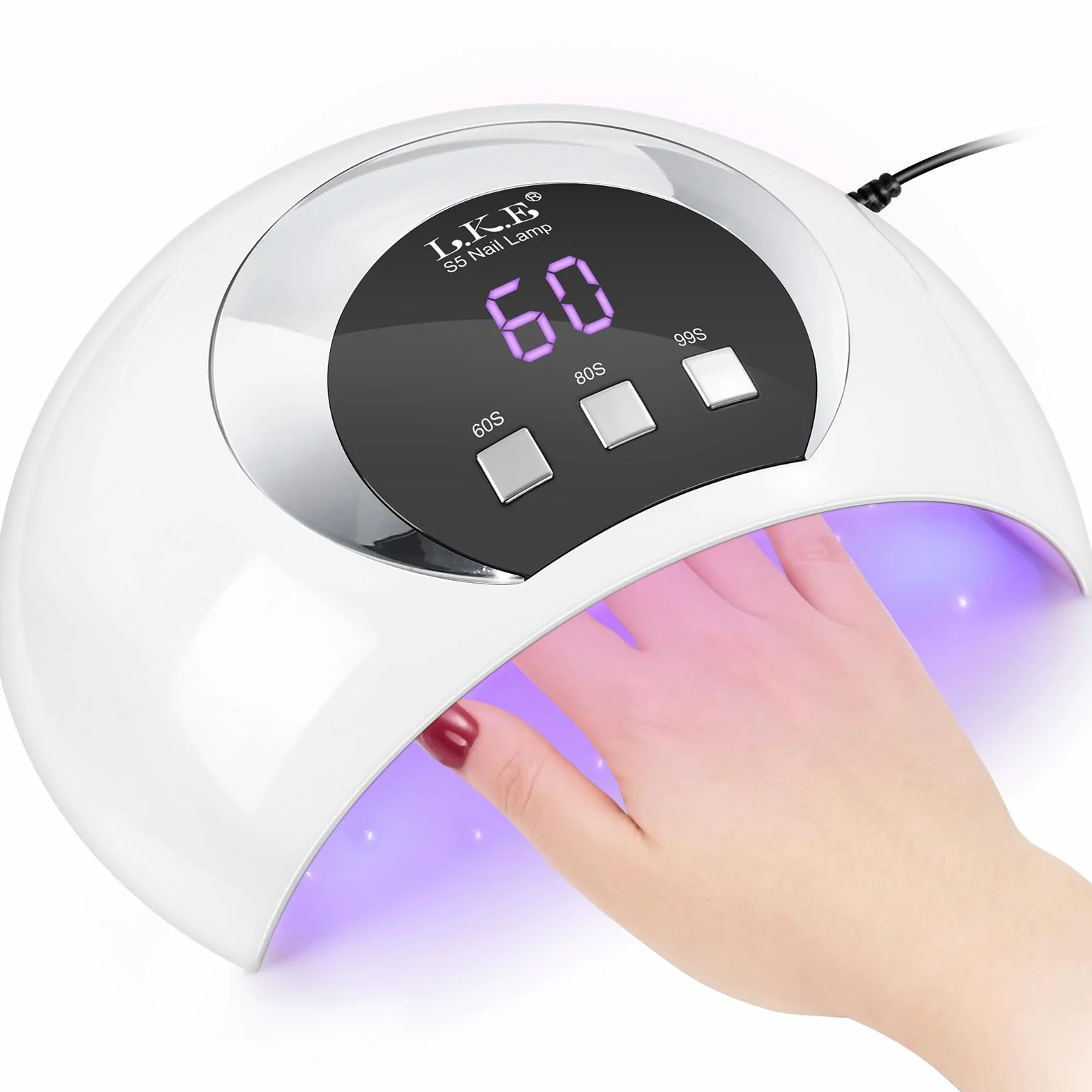 LKE Lampada UV LED Unghie 54W Sensore Avvio Automatico 3 Modalità Timer Display LCD