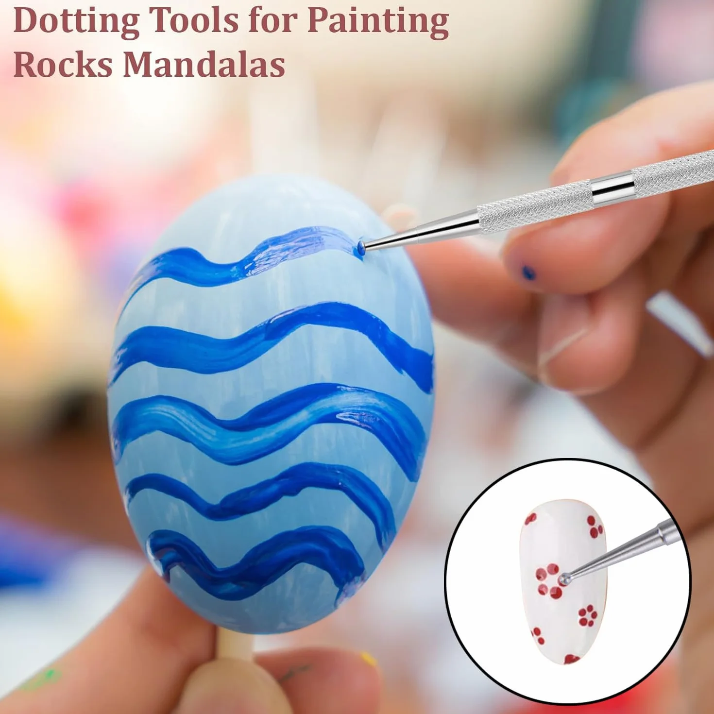 5 Pezzi Strumenti Nail Estremità Sfera, Strumenti Punteggiatura, Strumento Punteggiare Acciaio Inossidabile, Pennello Unghie Acciaio, Pennelli Unghie, per Disegni Unghie Smalto Gel, Intaglio, Ecc