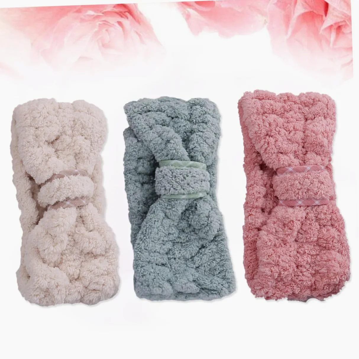 FRCOLOR 6pezzi Fasce Make-up Fleece Da Design Con Fiocco Fascia Elasticizzata Per Sport Doccia e Trucco Comfort e Stile Per Donne Colori Casual