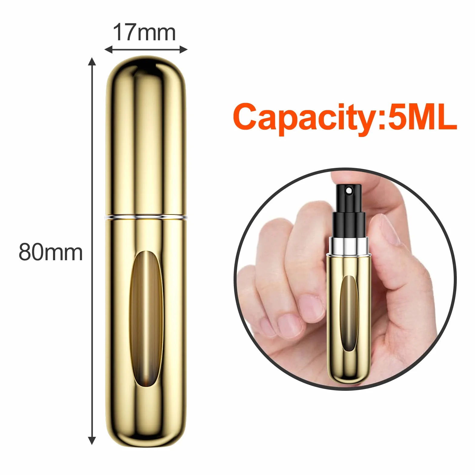 Newaner 6 Pezzi 5ml Atomizzatore di Profumo Ricaricabile, Mini Bottiglia Spray Portatile con Finestra