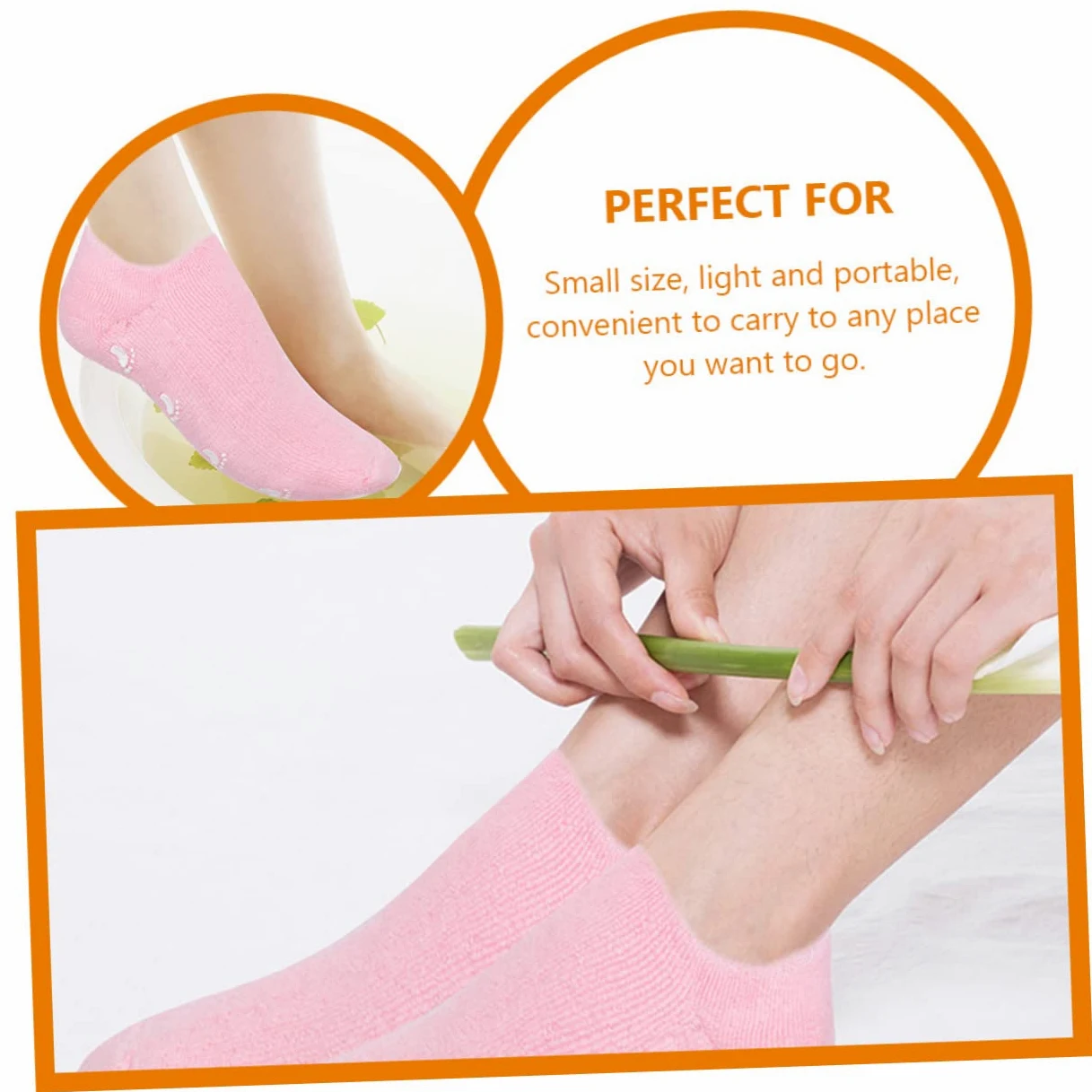 3 Paia Calzini Idratanti la Cura dei Piedi Gel a Base di Cotone ed Elastan, Effetto Nutriente e Antiscivolo, per Uso Notturno e Lavori Domestici