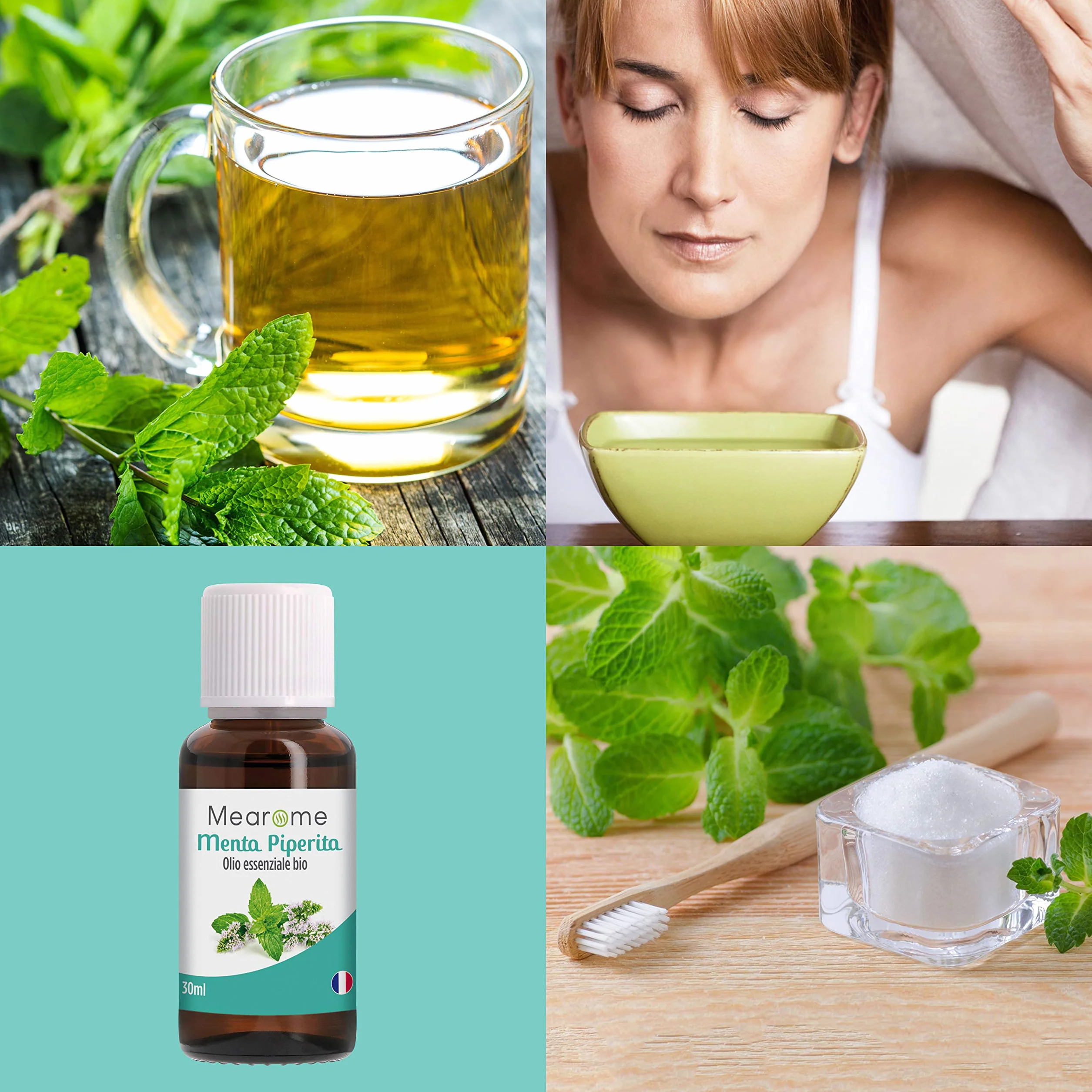 Olio Essenziale di Menta Piperita Bio 100% Puro 30 ML Repellente Certificato OEBBD OECT