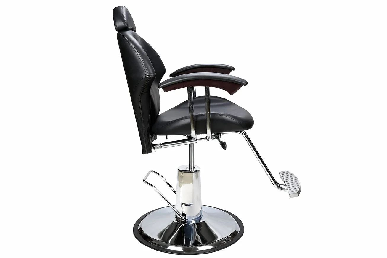 BarberPub Poltrona da barbiere classica Poltrona reclinabile idraulica 360 gradi girevole regolabile per capelli Salone di bellezza 8714BK