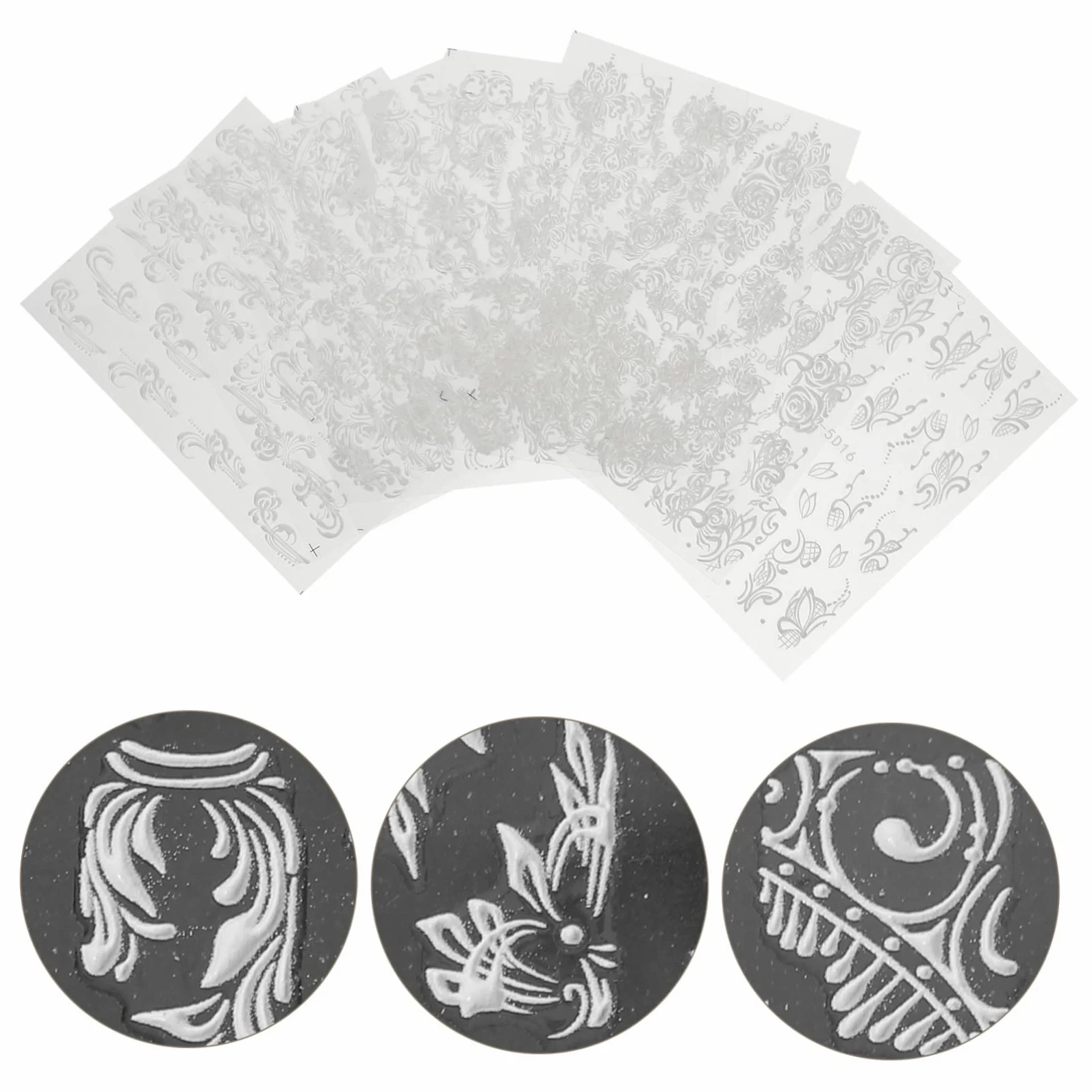 2 Set Adesivi Per Unghie Con Design Embossed Decorazioni Per Nail Art Autoadesive Adesivi Impermeabili E Facili Applicare Per Manicure E Feste 8 Fogli*2