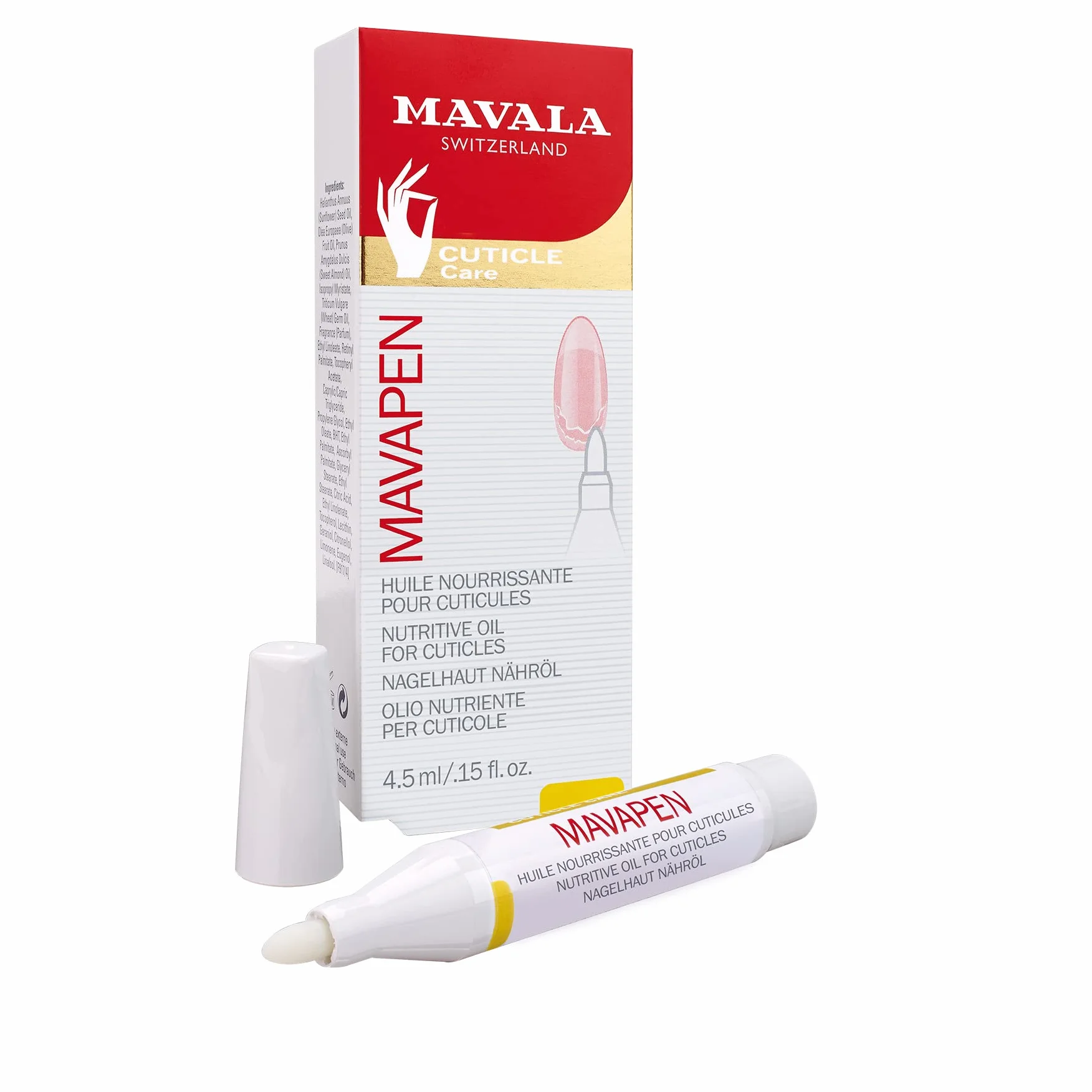 MAVALA Mavapen, olio per cuticole come uno spillo, con cuticole secche, cracking e fragili, 4, 5 ml