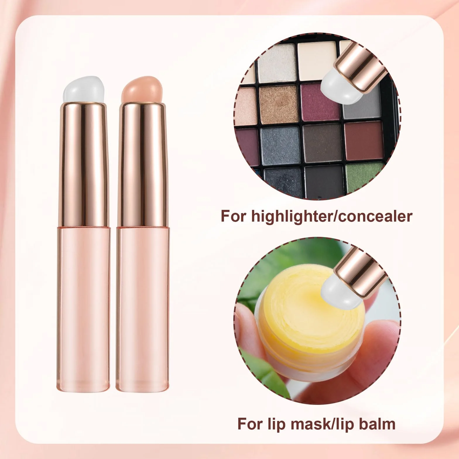 2 Pezzi Pennello per Labbra in Silicone, Applicatore Maschera Labbra con Cappuccio Multifunzionale Pennello Trucco per Rossetti Lucidalabbra Balsamo Labbra Correttore e Nail