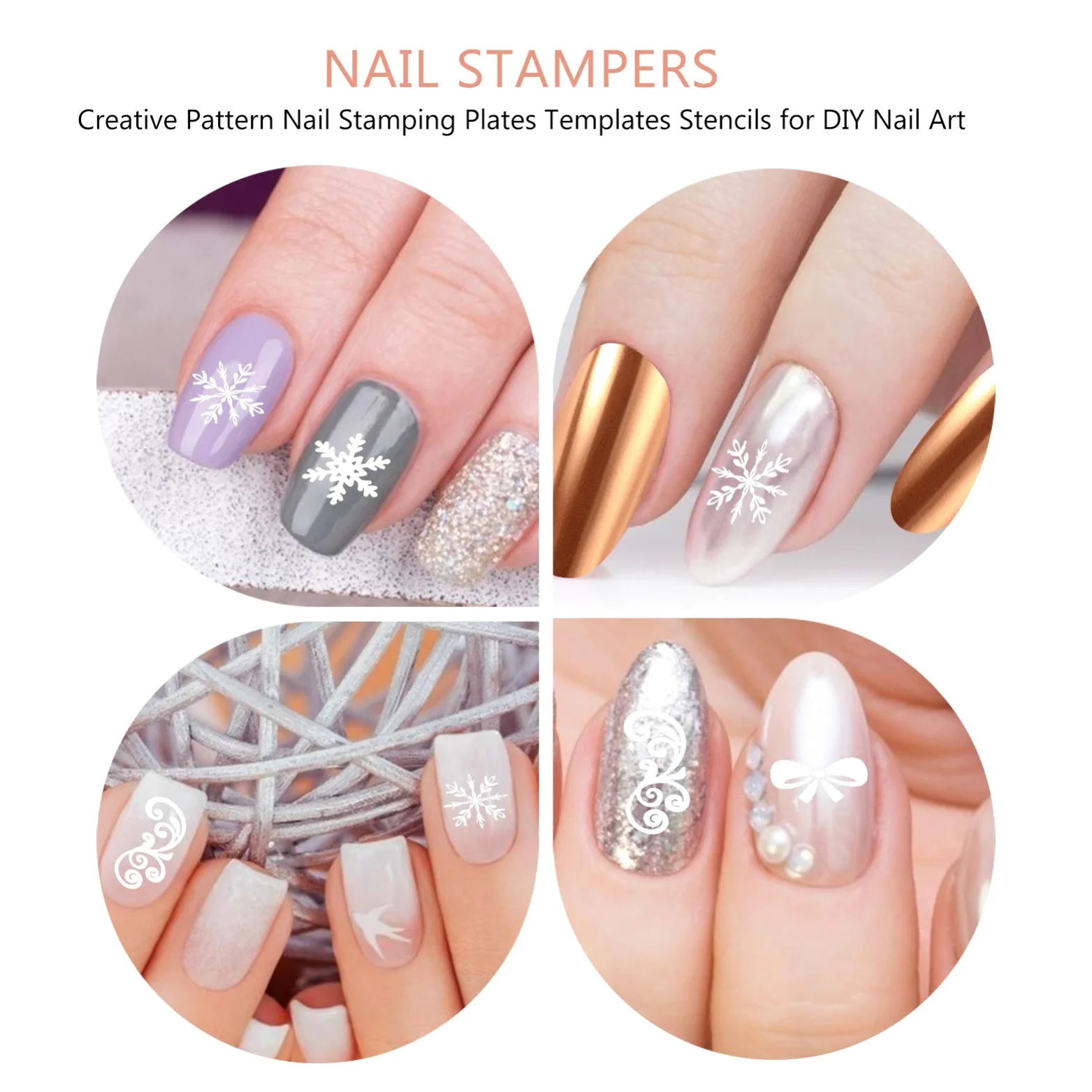 2 Set Piastre Stamping Per Unghie Template Creativi Per Nail Art Te Stupendi Design Manicure E Pedicure Per E Appassionati Nail Art 13 Pezzi*2