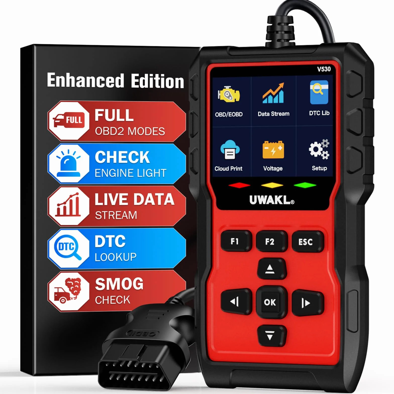 OBD2 Auto Diagnostica OBD Italiano: Scanner EOBD Diagnosi Auto Tutte Professionale per Multimarca - Lettore Codici Errore Diagnostico con Funzioni OBDII - Diagnosi Tester Batteria Protocolli OBD2