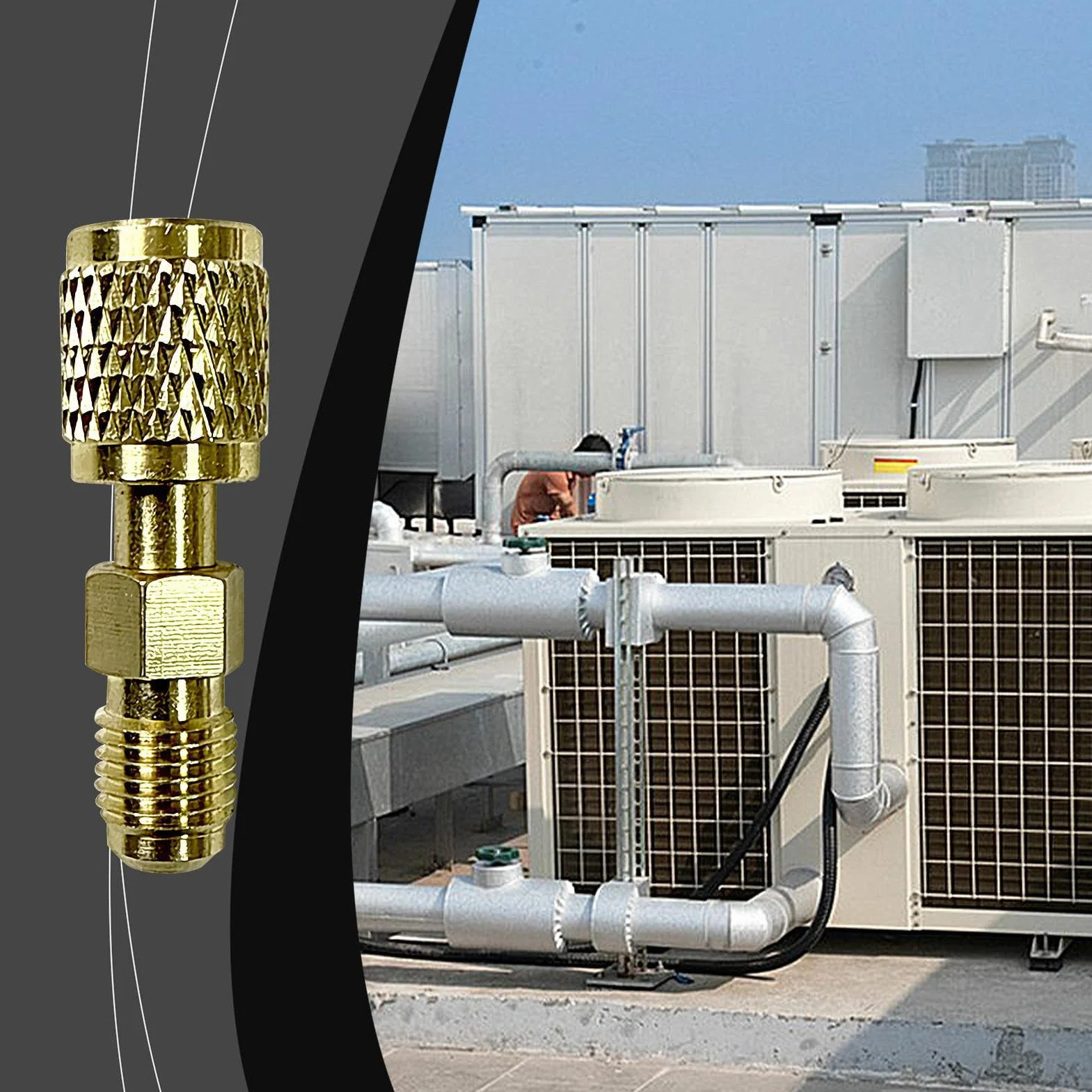 Adattatore Filettato per Bombole di Refrigerante 6mm per Sistemi di Refrigerazione AC