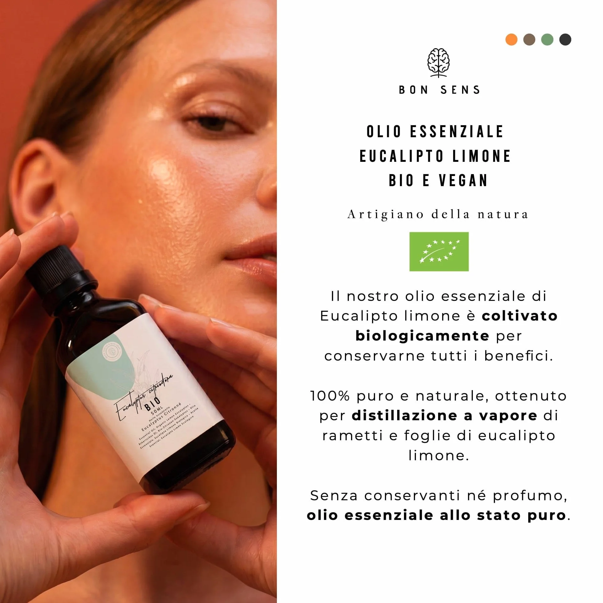 Olio Essenziale Eucalipto Limone BIO 50ml - 100% Puro Naturale per Diffusore Aromaterapia