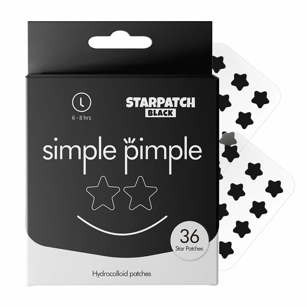 Pimple Patch Invisibile, Patch Brufoli Acido Salicilico, Tea Tree e Centella Asiatica | Cerotti Brufoli Idrocolloidali, Pimple Patches per Asciugare ed Eliminare le Impurità (36, Black)