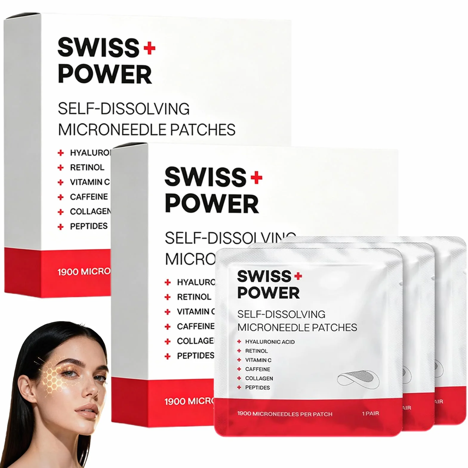 Swiss Power Patch Occhi Con Microaghi, Swiss Power Cerotti Occhi, Idratanti E Rassodanti, Riduce Occhiaie, Borse E Rughe, Patch Contorno Occhi Antirughe Per Una Cura Quotidiana (2 confezione)