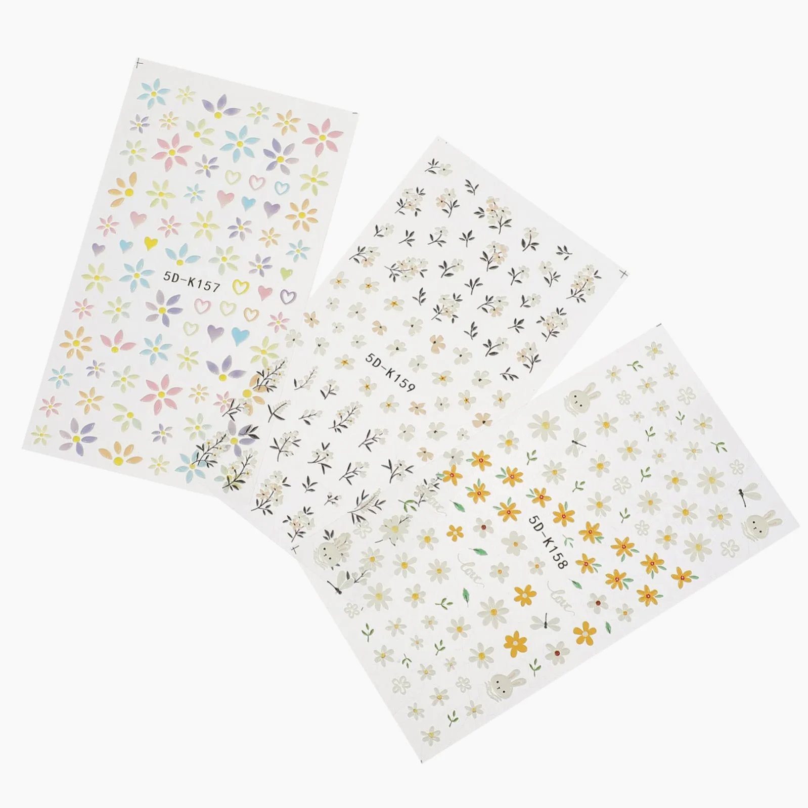 VALICLUD 4 Set Adesivi Per Chiodi in Rilievo 5d Unghia Con Se Stesso Manicure Etichetta Applique Decorazione Unghie Decalcomanie Per Adesivi Per Unghie Adesivo 3 Pezzi*4