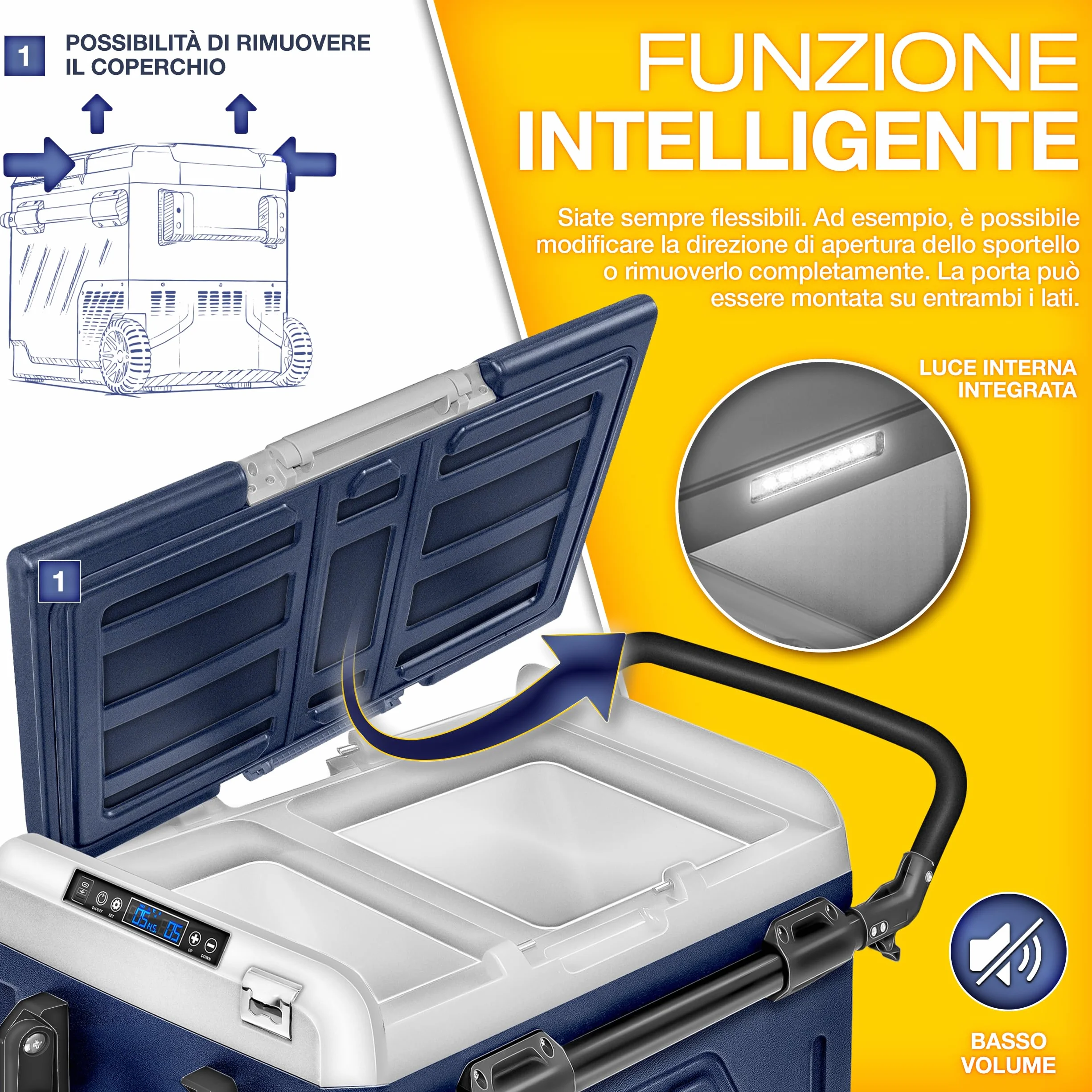 Tillvex Frigorifero Compressore Elettrico 50 Litri WIFI-APP 12/24V 230V -20°C Camper Camping