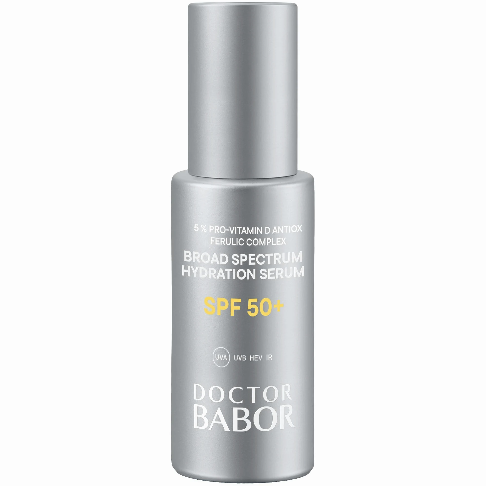 DOCTOR BABOR Protezione solare idratante SPF 50+, 30 ml | Protezione solare 50 viso contro i raggi UVA/UVB, la luce blu e gli infrarossi, Siero viso leggero per un colorito radioso