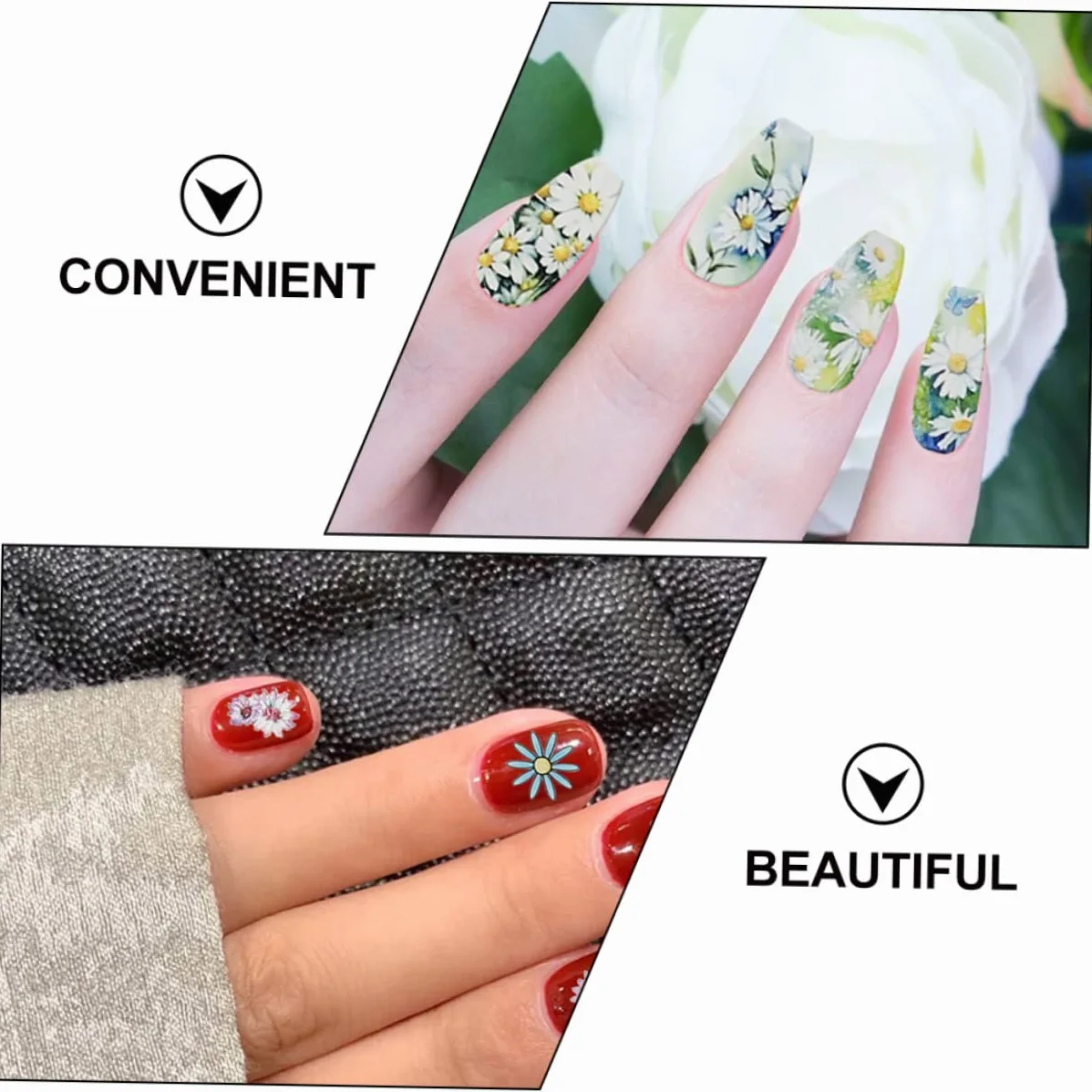 PACKOVE 3 set Adesivi Per Nail Art Adesivi Per Unghie Per Unghie Primaverili Per ie Floreali Per ie Per ie Per ie 5 fogli*3