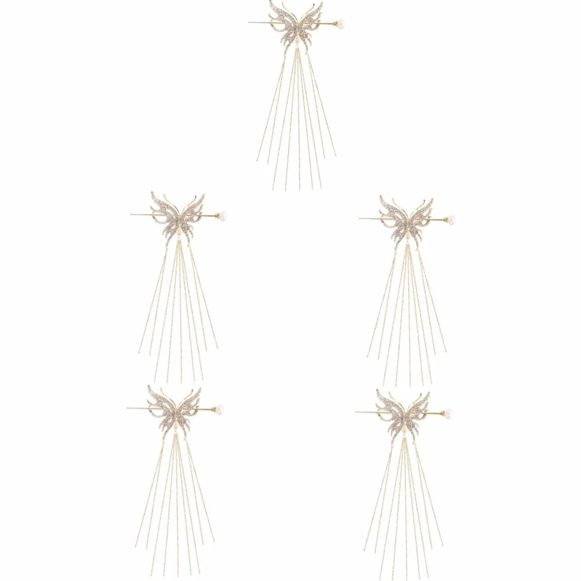 minkissy 5pezzi Fermaglio Per Forma Di Farfalla Con Perle Accessorio Vintage Per Chignon Elegante e Resistente Per Donne Per Acconciature Quotidiane